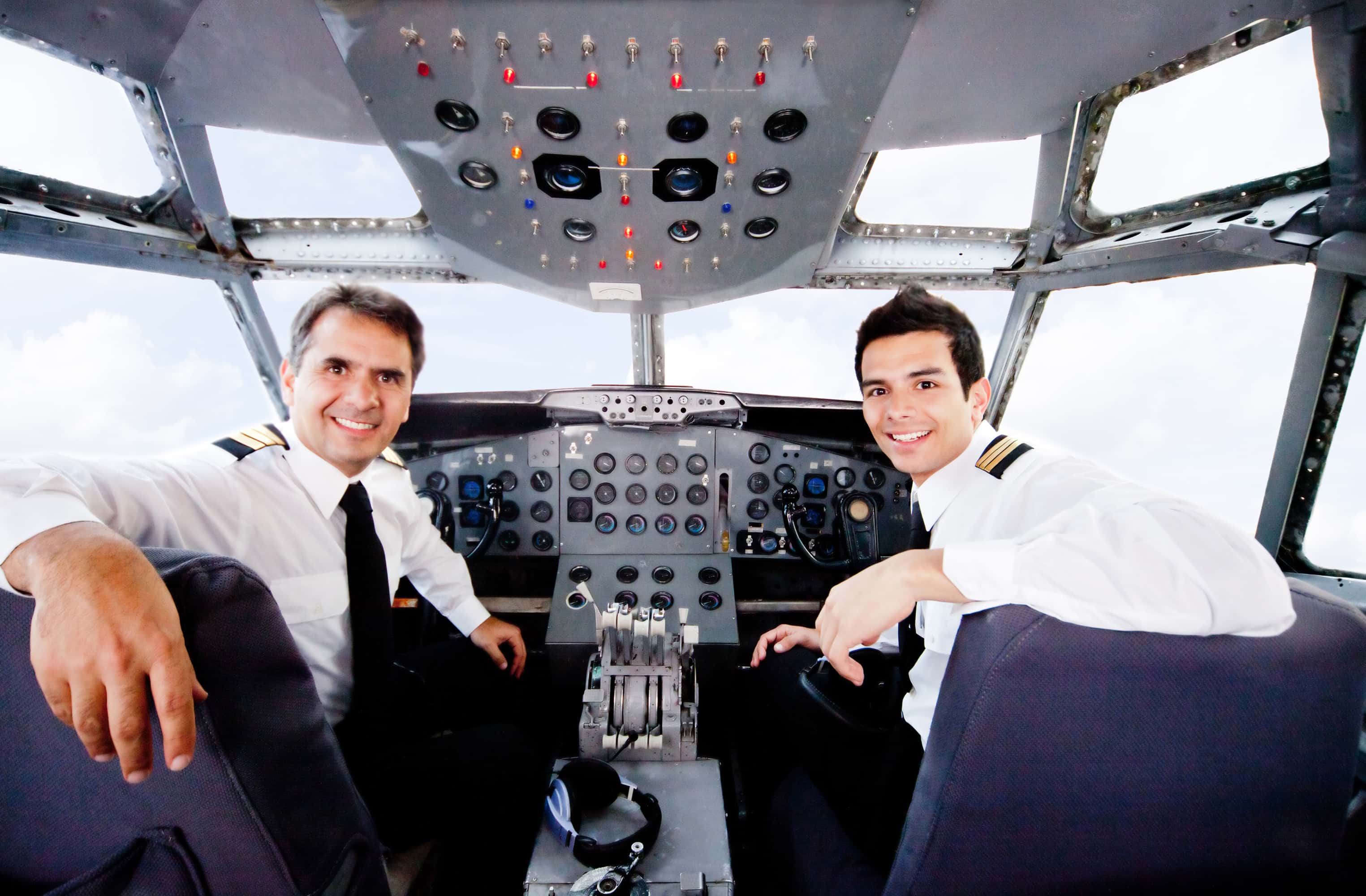 Pilots fly plane