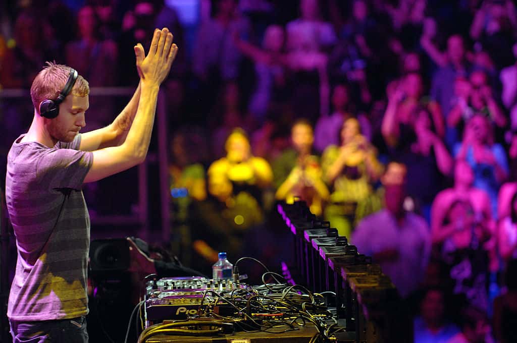 DJ Calvin Harris performs onstage
