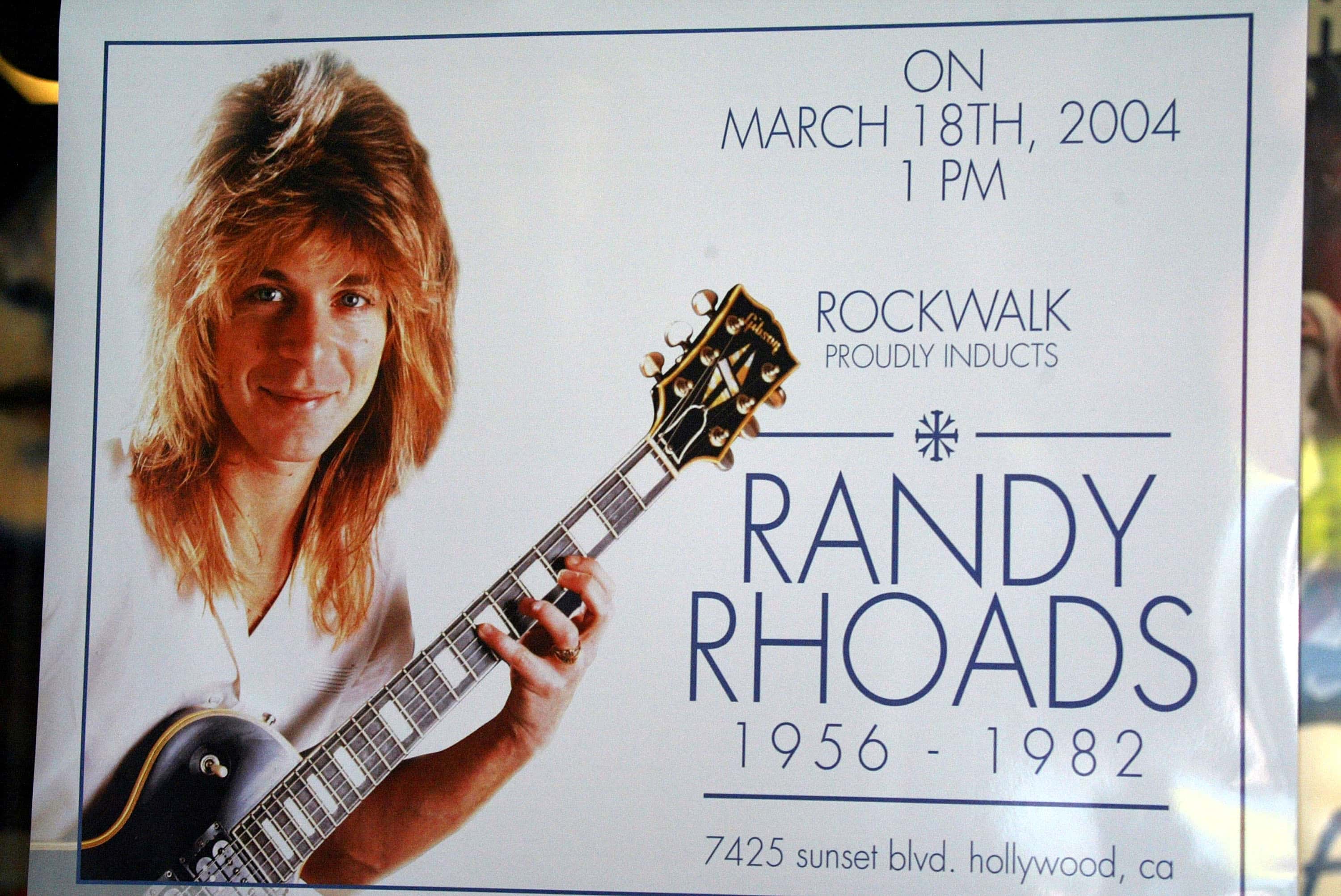 Randy Rhoads Honored Posthumously By Hollywood Rockwalk.
