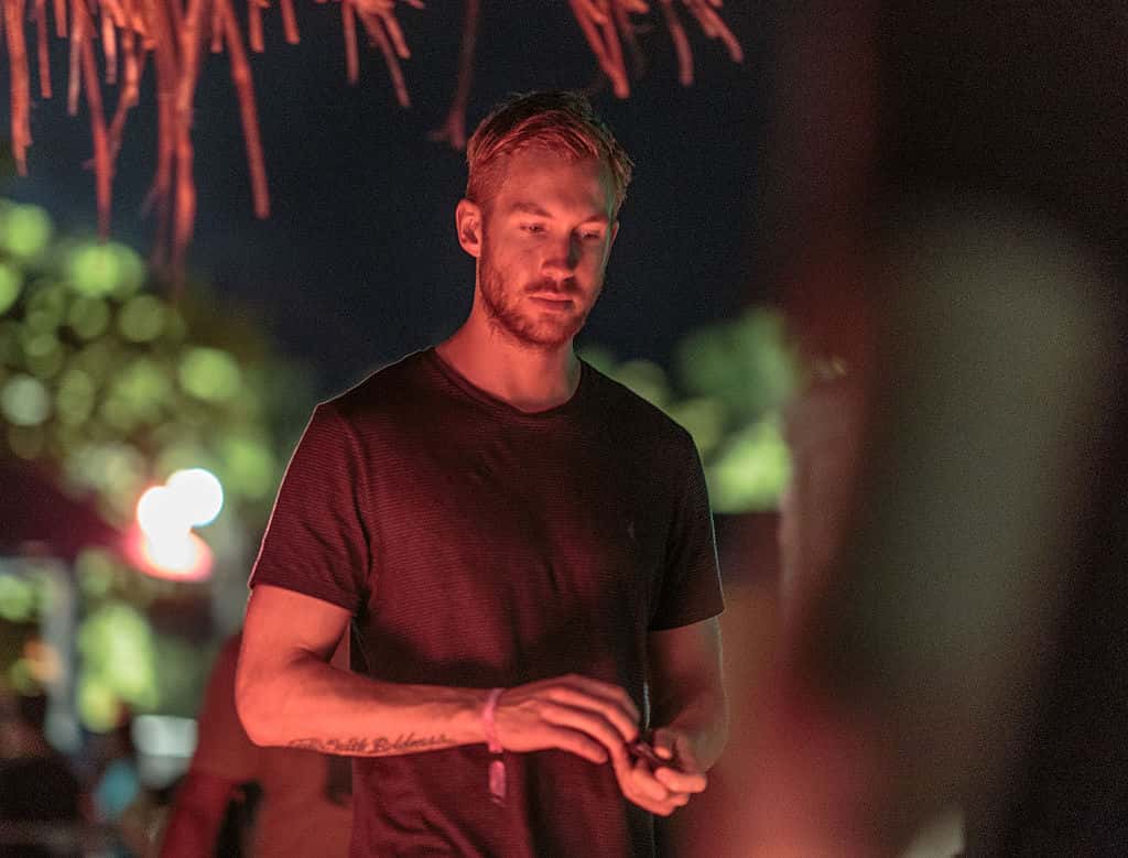 Calvin Harris backstage during the Bacardi Triangle event