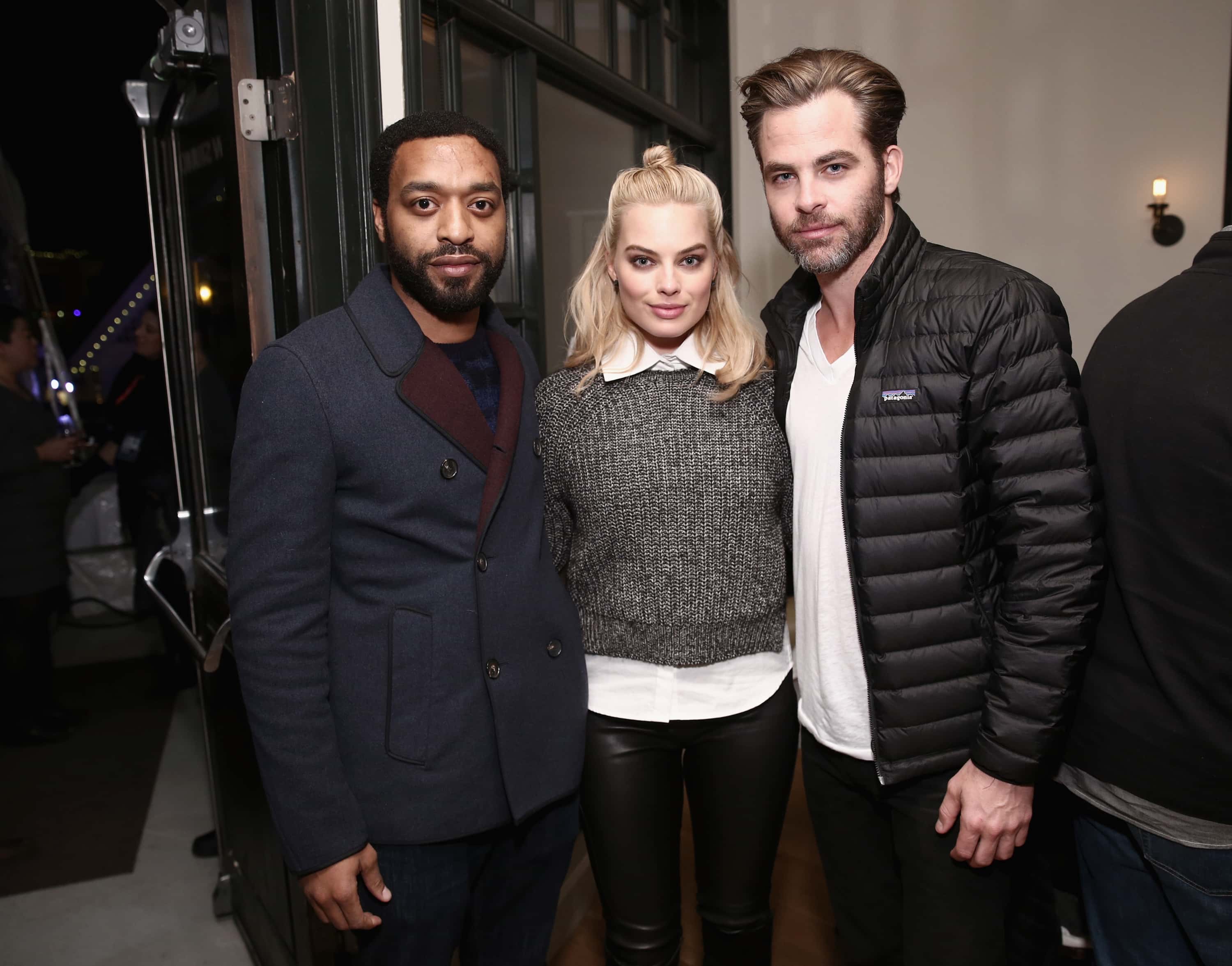 Actors Chiwetel Ejiofor, Margot Robbie and Chris Pine