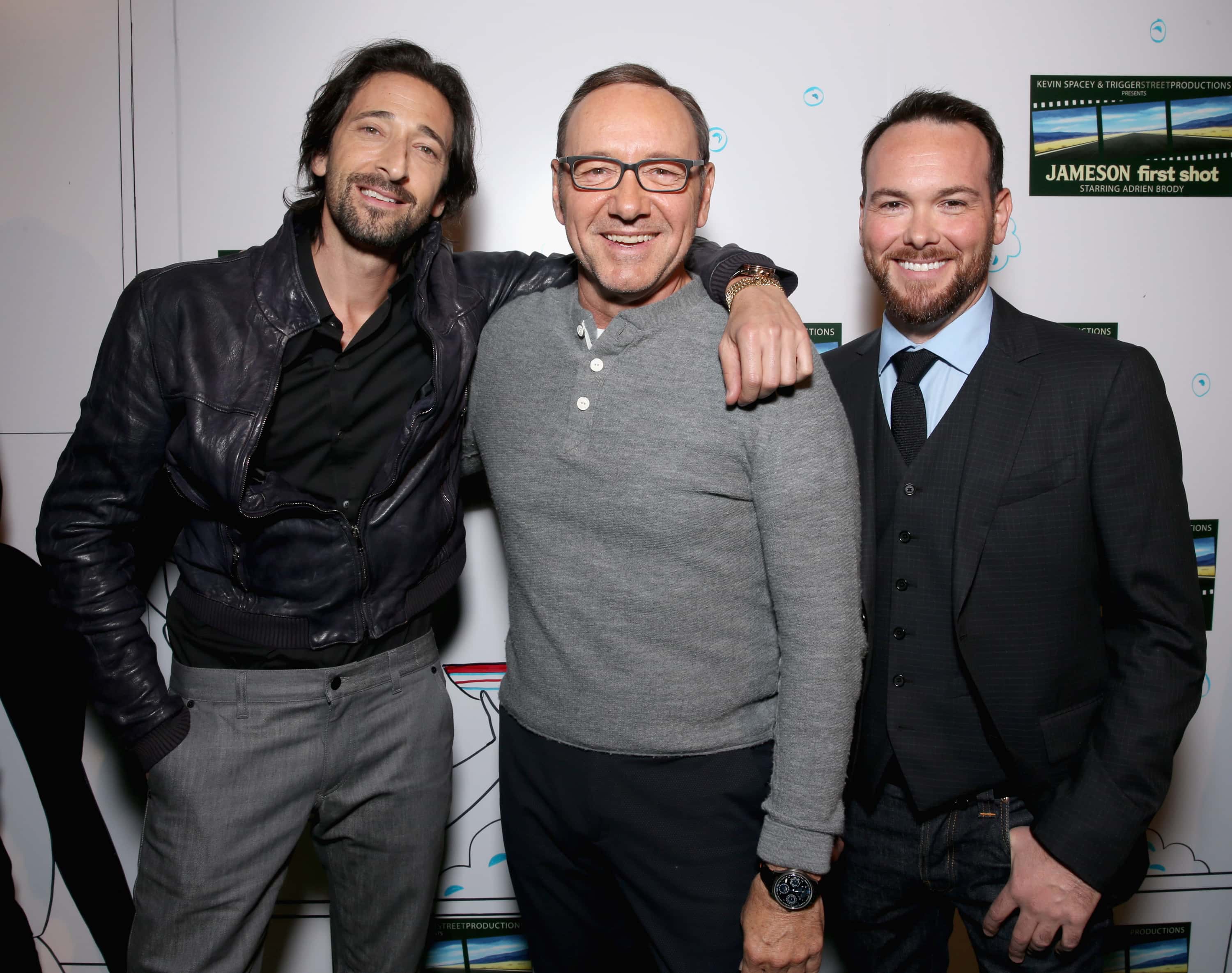 Academy Award winners Adrien Brody, Kevin Spacey and President of Trigger Street Productions, Dana Brunetti celebrated the Jameson First Shot short film competition