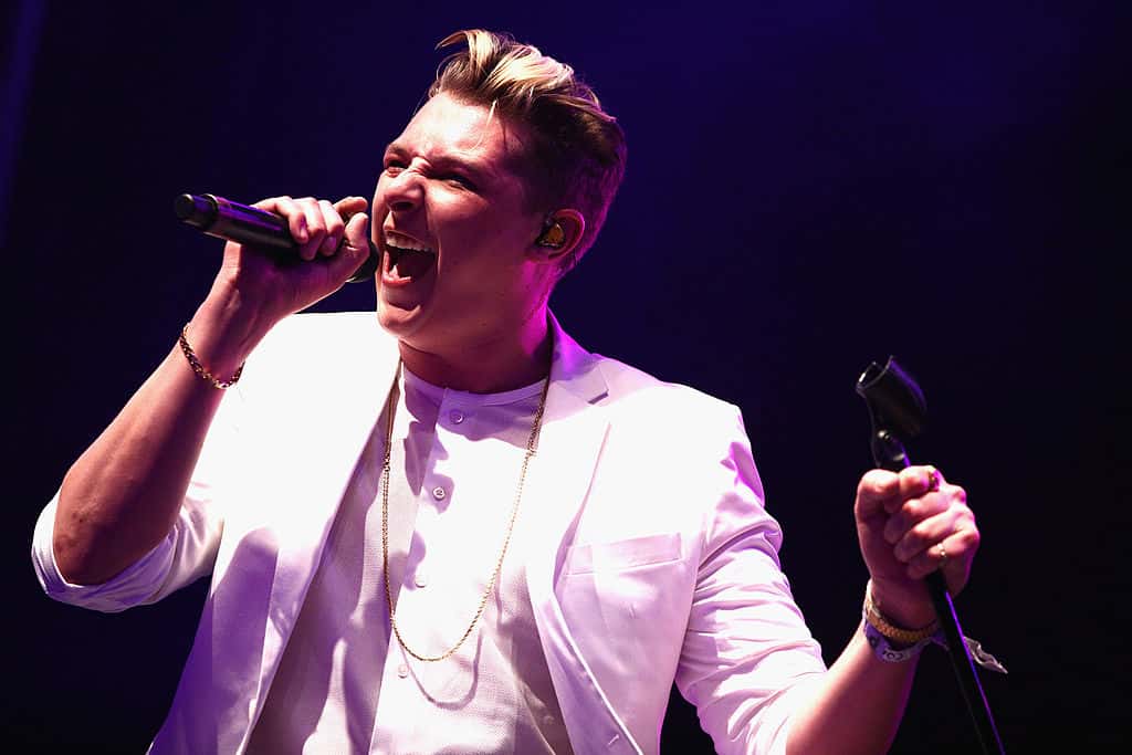 Singer John Newman performs onstage