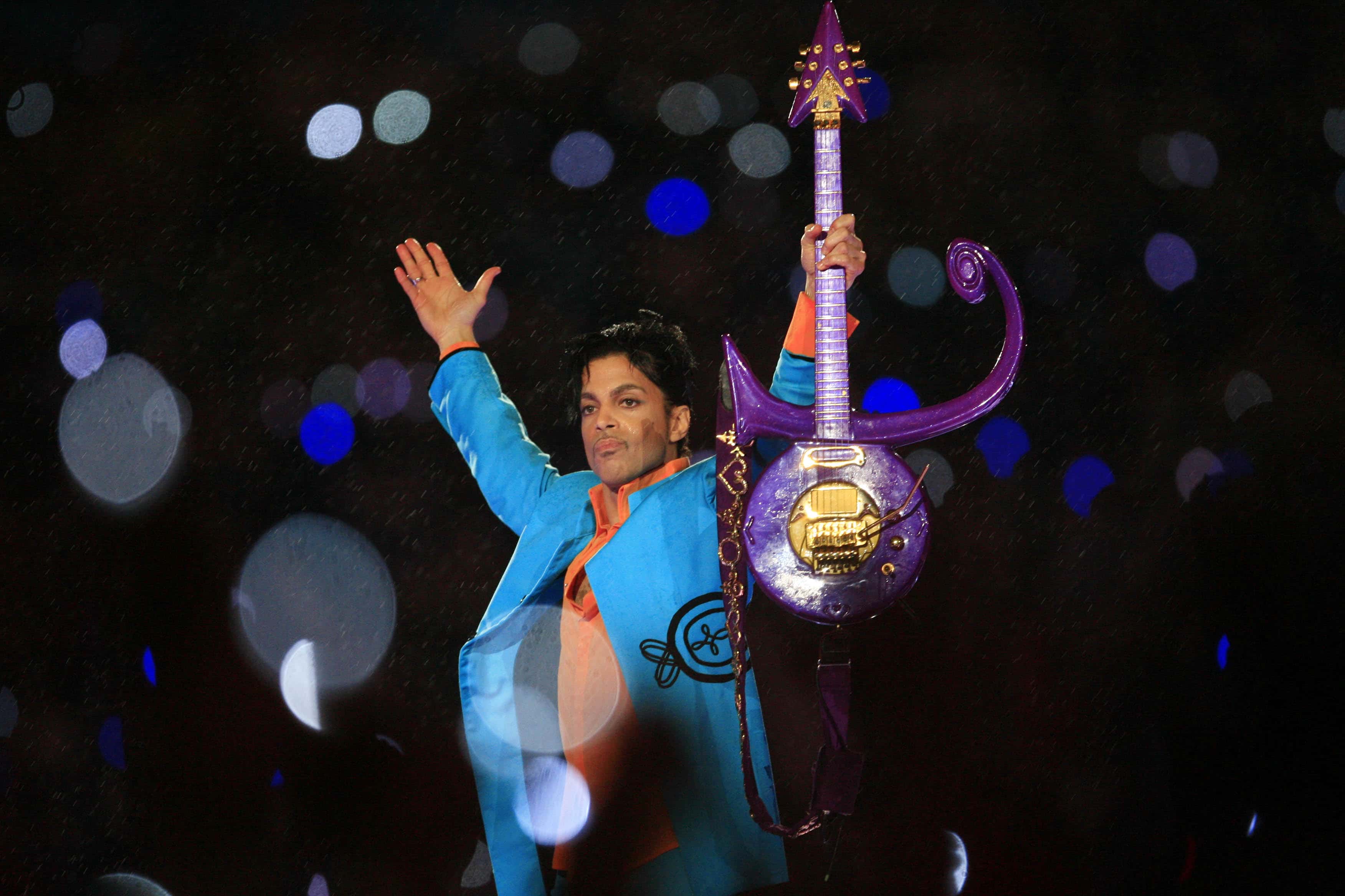 Prince performs during the 'Pepsi Halftime Show' at Super Bowl XLI
