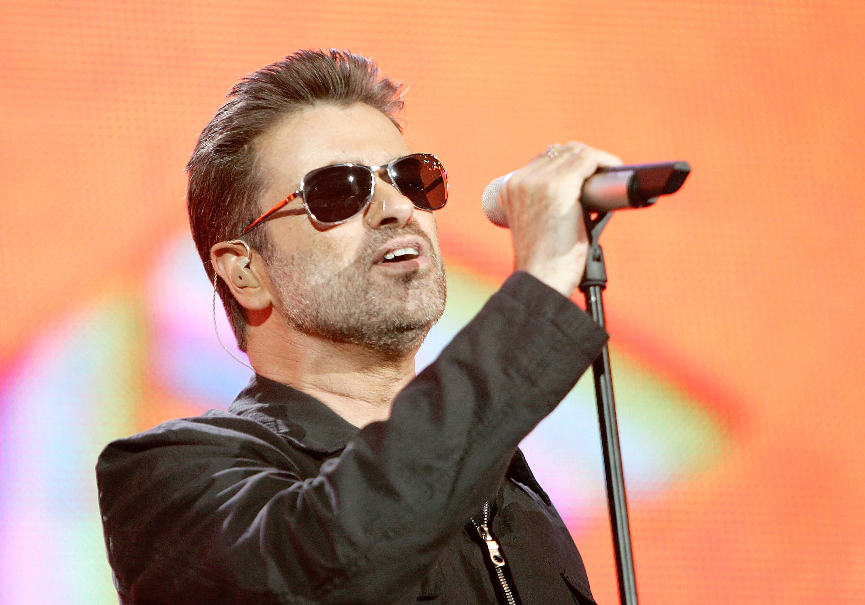 Singer George Michael performs on stage at "Live 8 London"