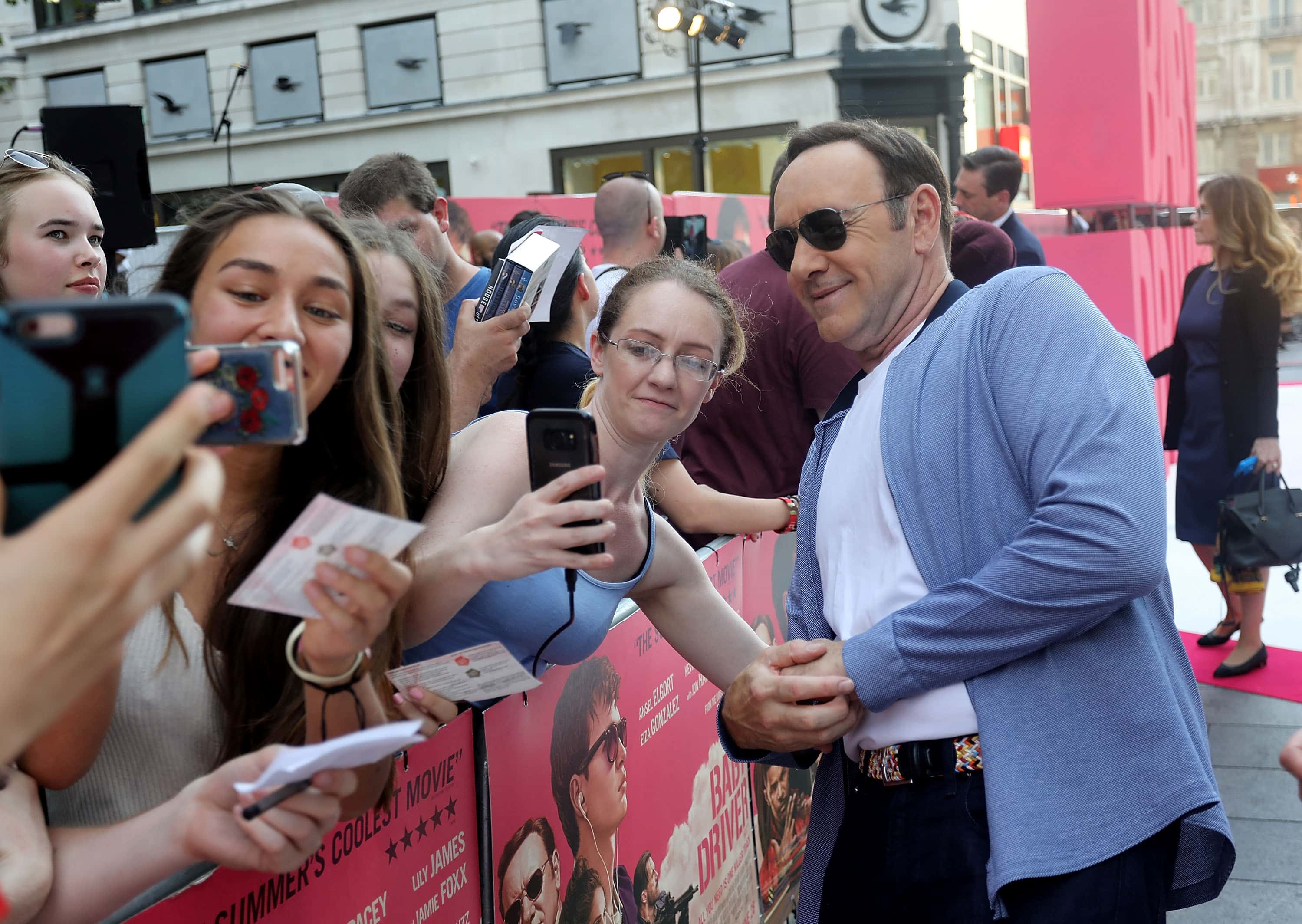 Kevin Spacey attends the European Premiere of Sony Pictures "Baby Driver"
