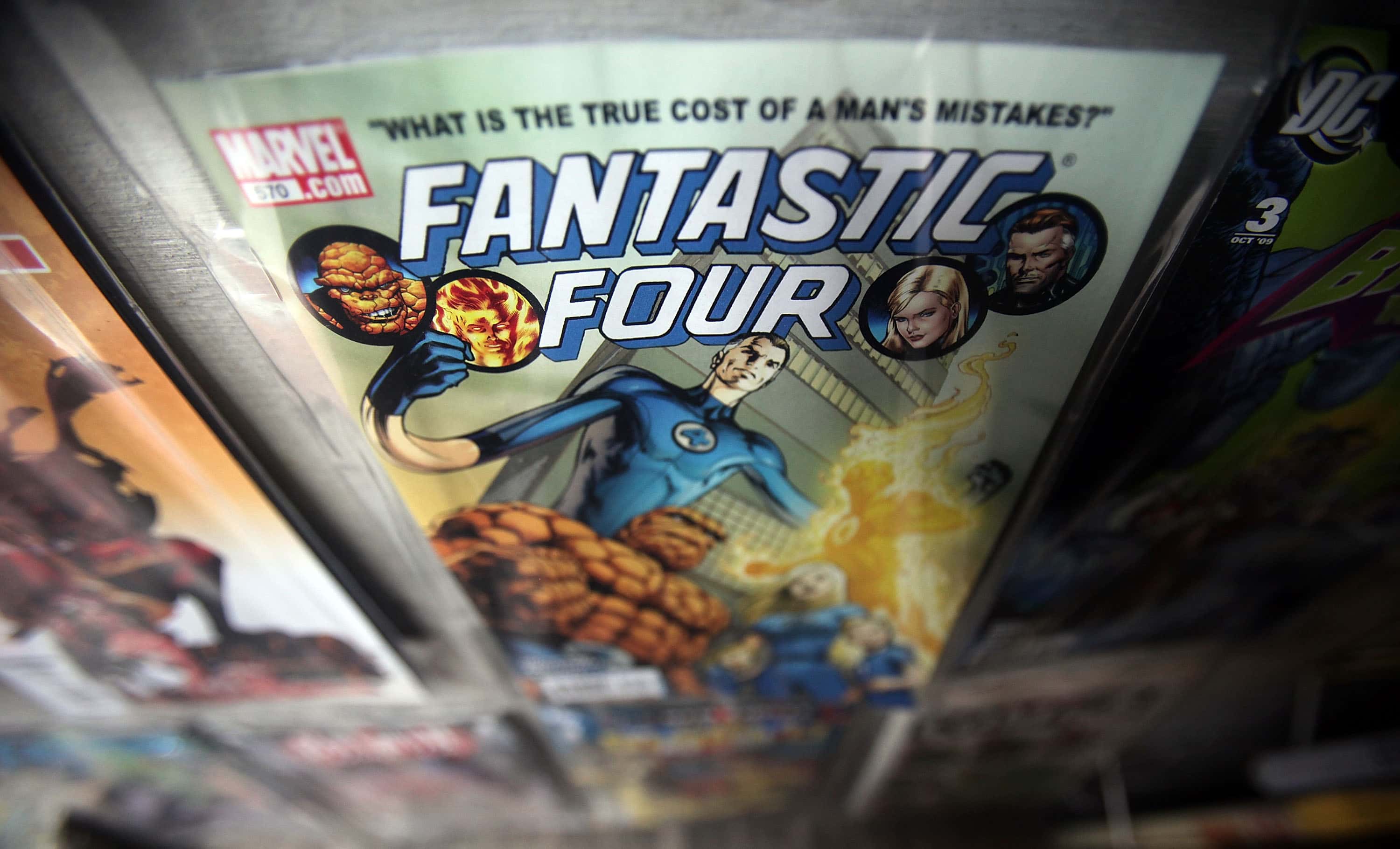 A Marvel Fantastic Four comic book is seen for sale