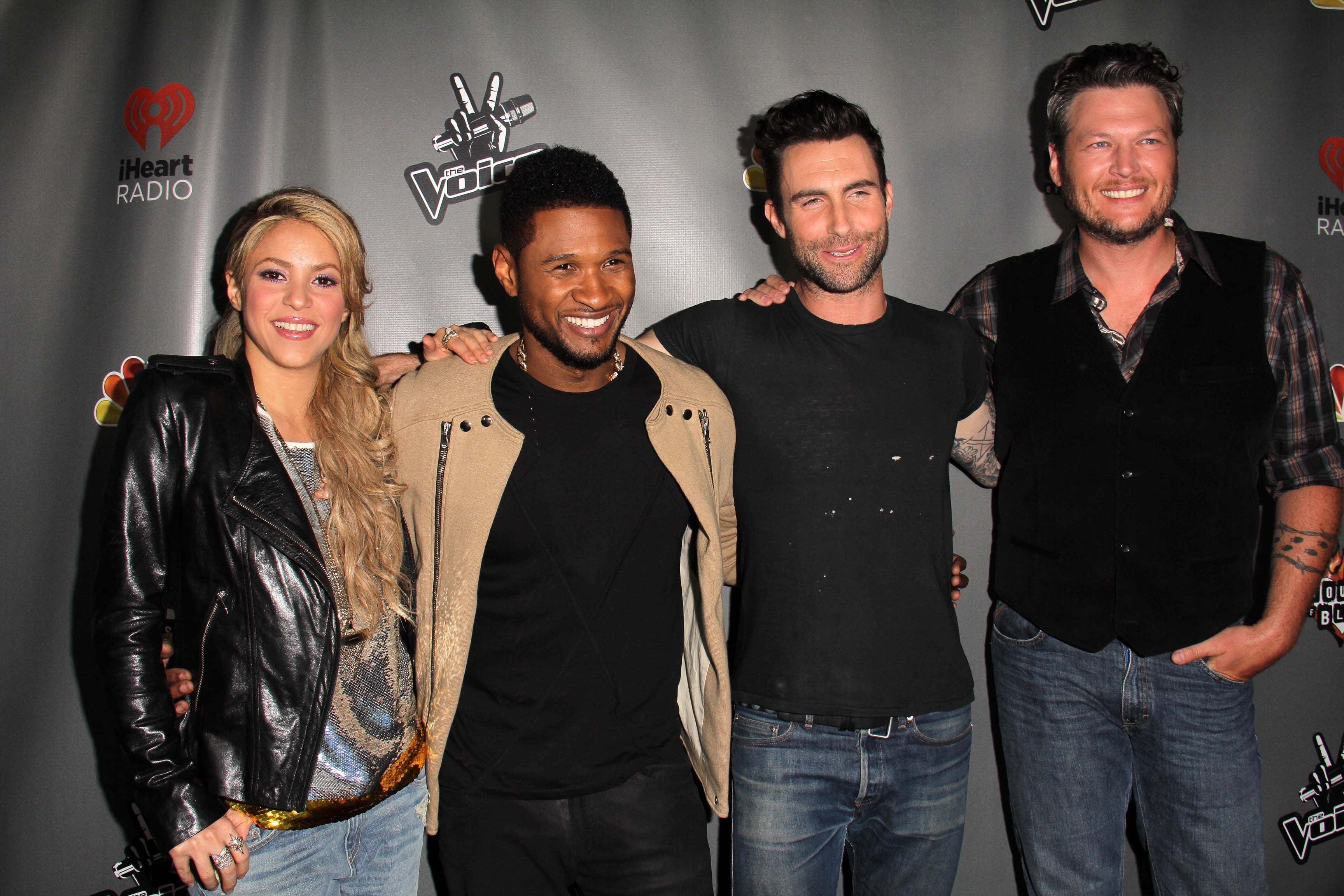 Shakira, Usher, Adam Levine, Blake Shelton arrives at "The Voice"