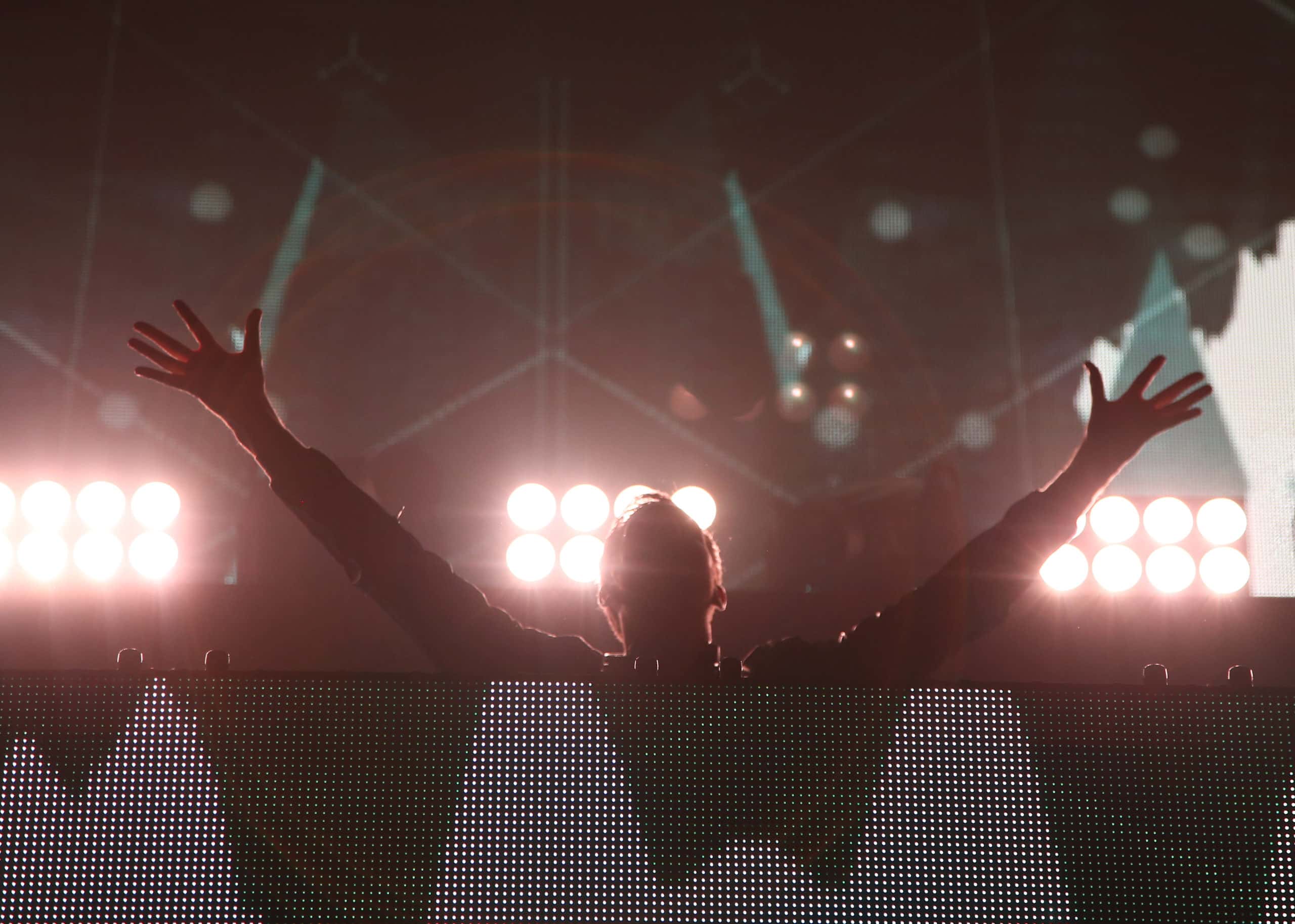 DJ Calvin Harris attends KISS 108's Jingle Ball 2014