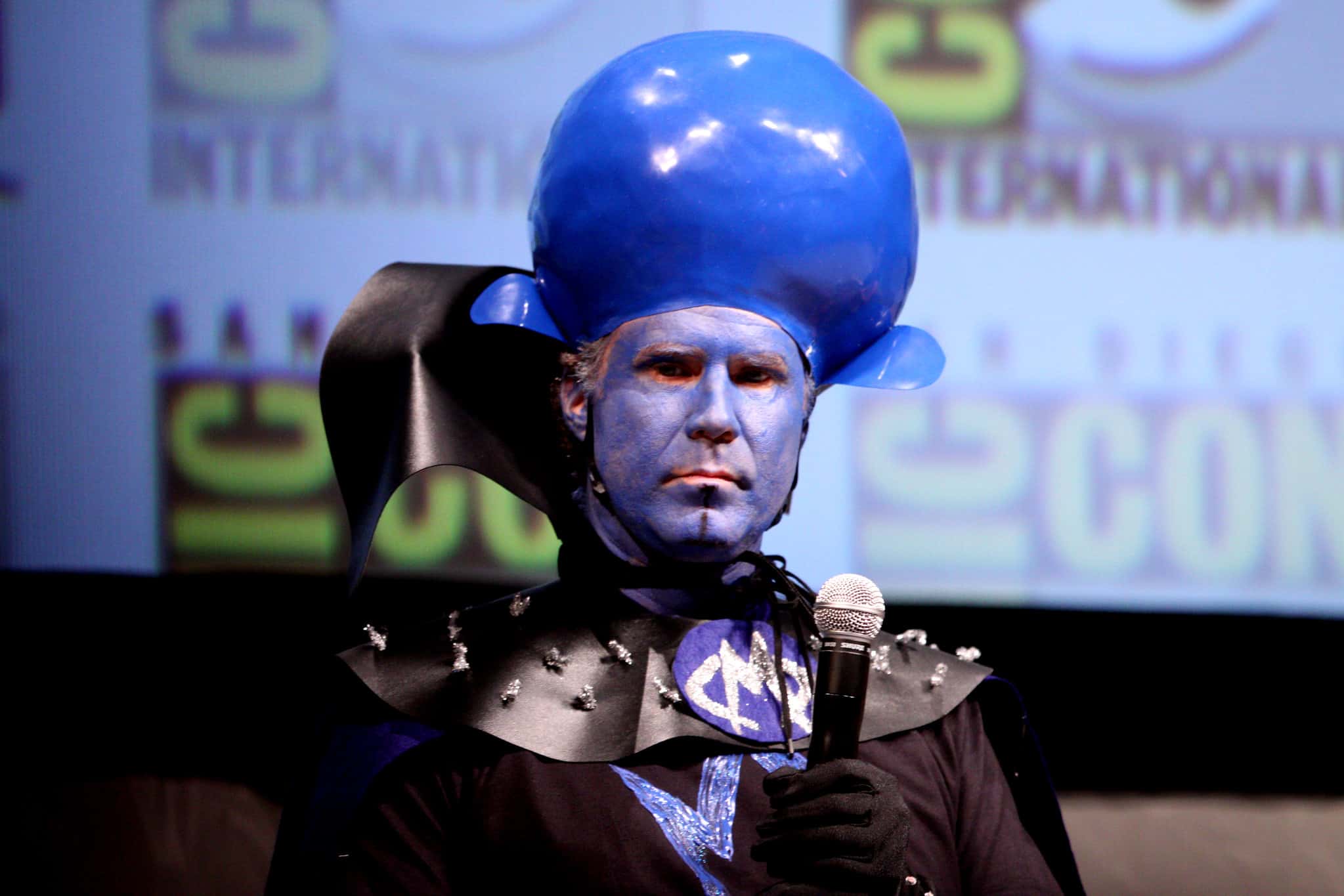 Actor Will Ferrell dressed as MegaMind