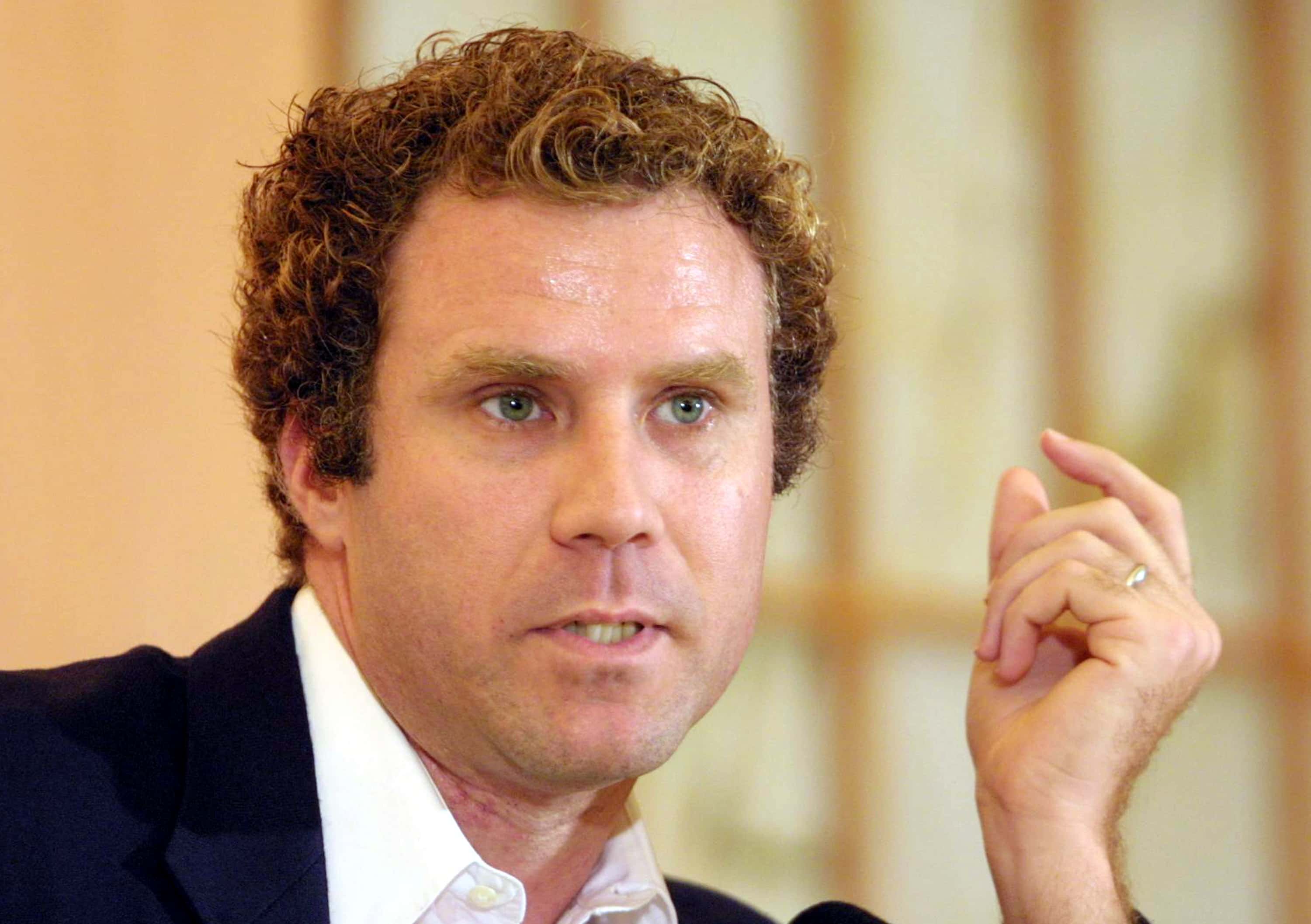 Comedian Will Ferrell speaks to the press