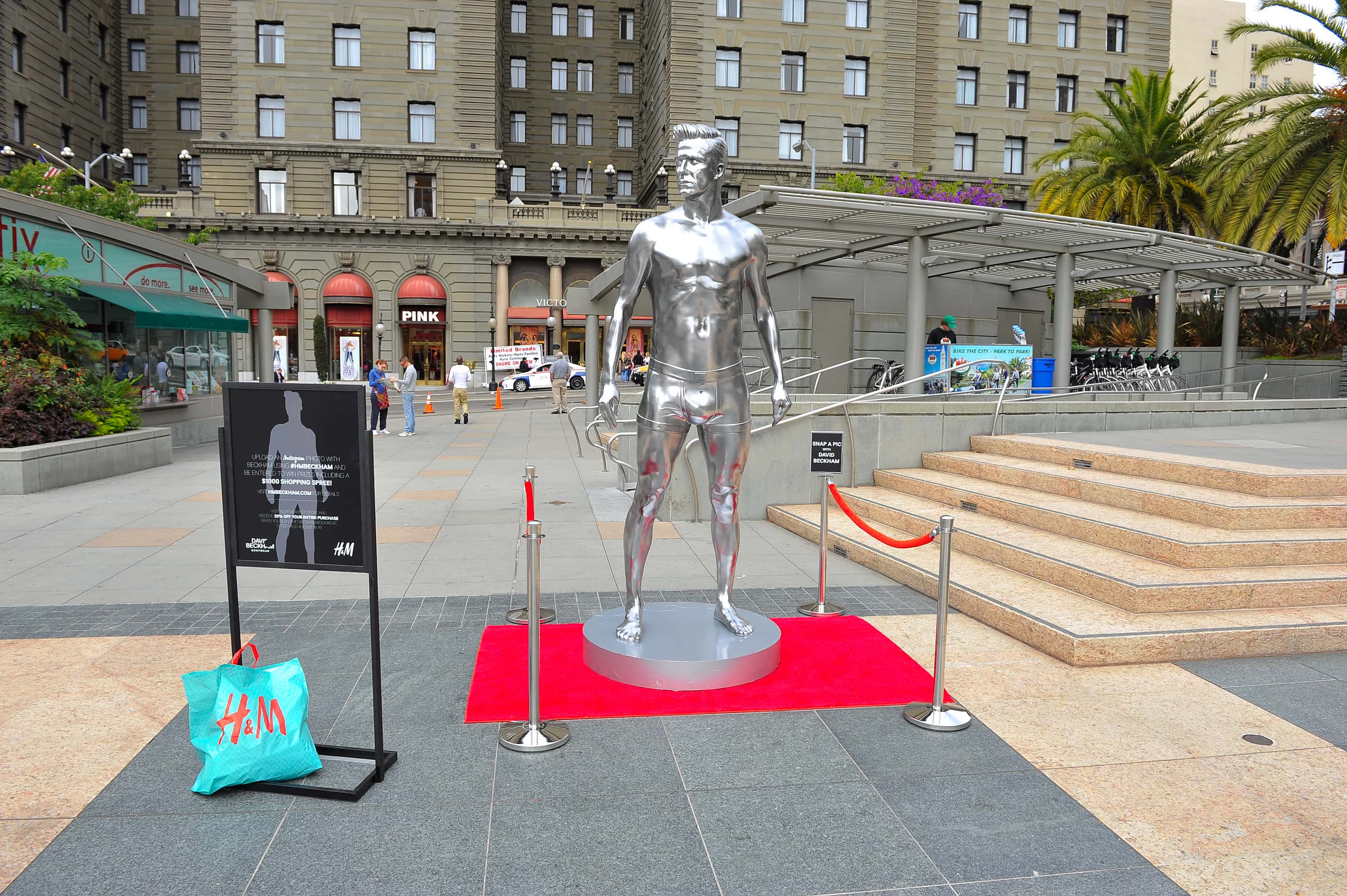 H&M Celebrates New David Beckham Ad Campaign with Statue Stunt