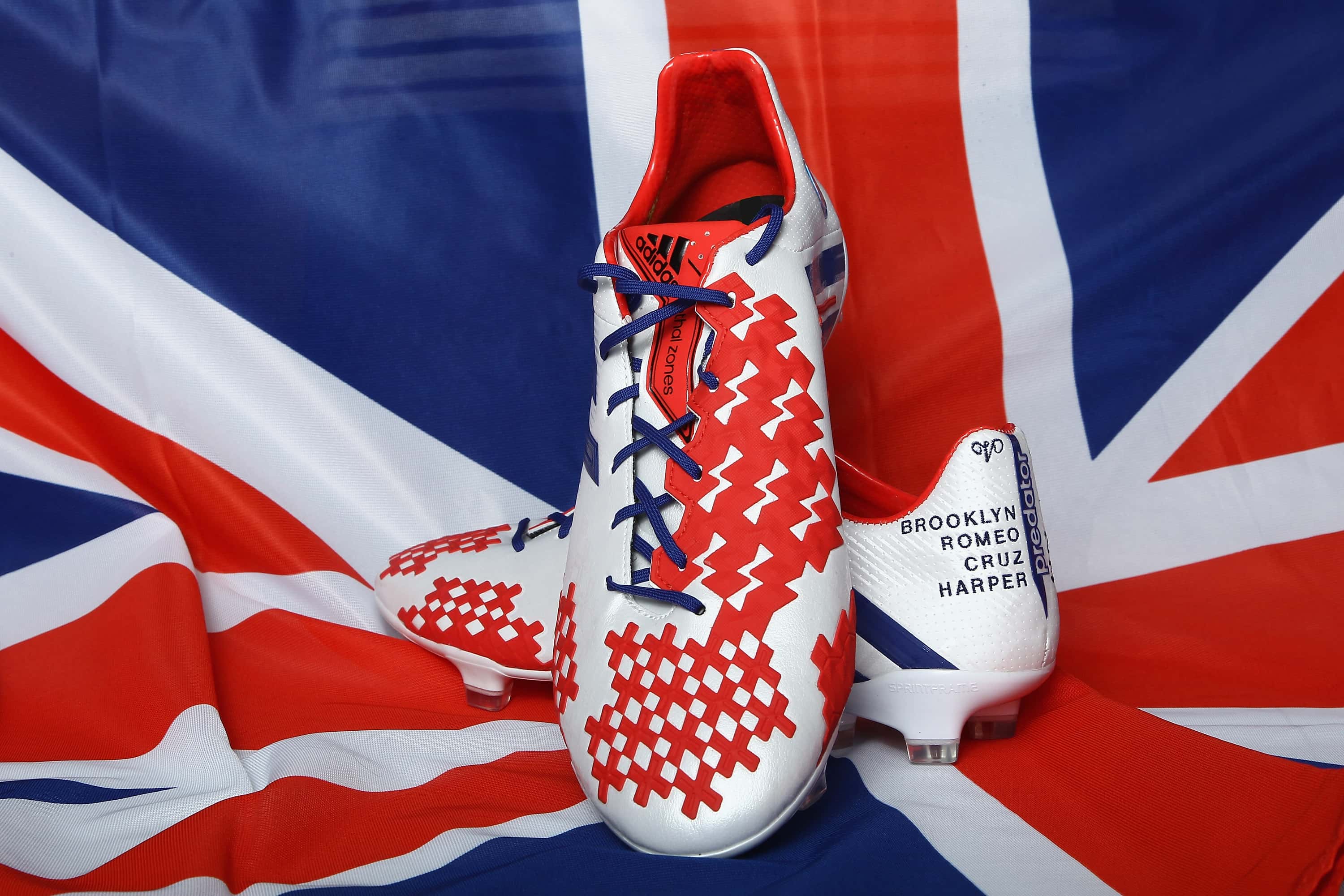 A general view of the unique adidas Predator Lethal Zone boots made by David Beckham