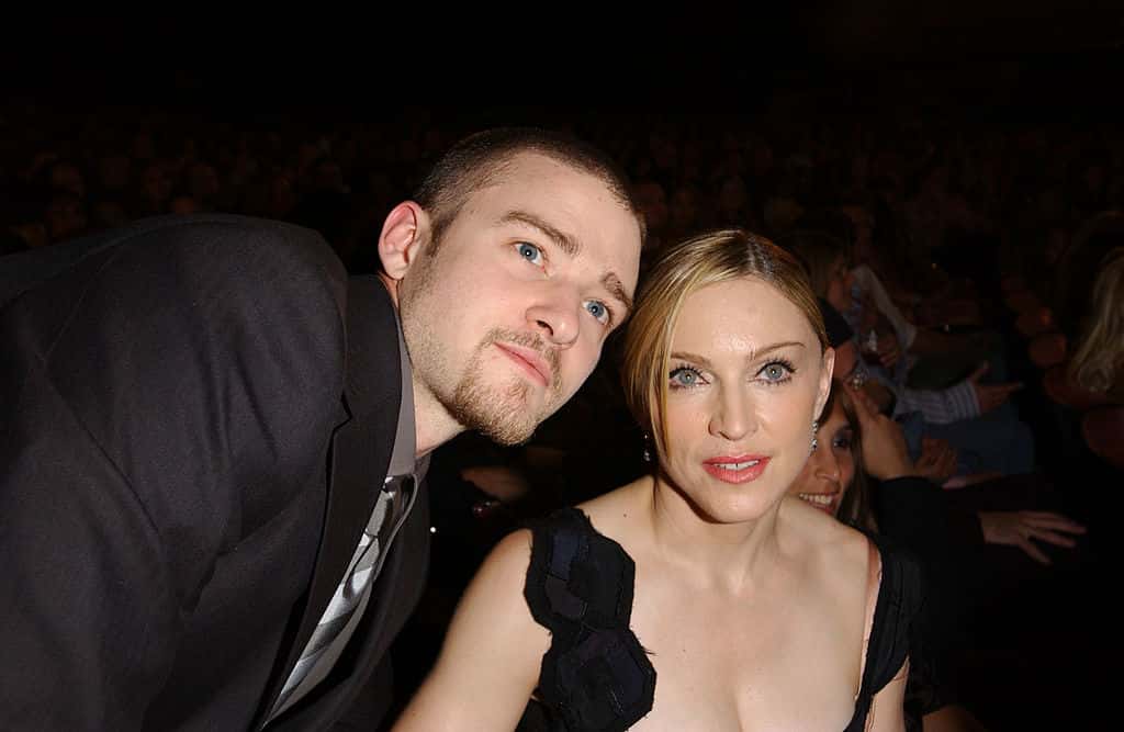 Justin Timberlake and Madonna pose for a picture