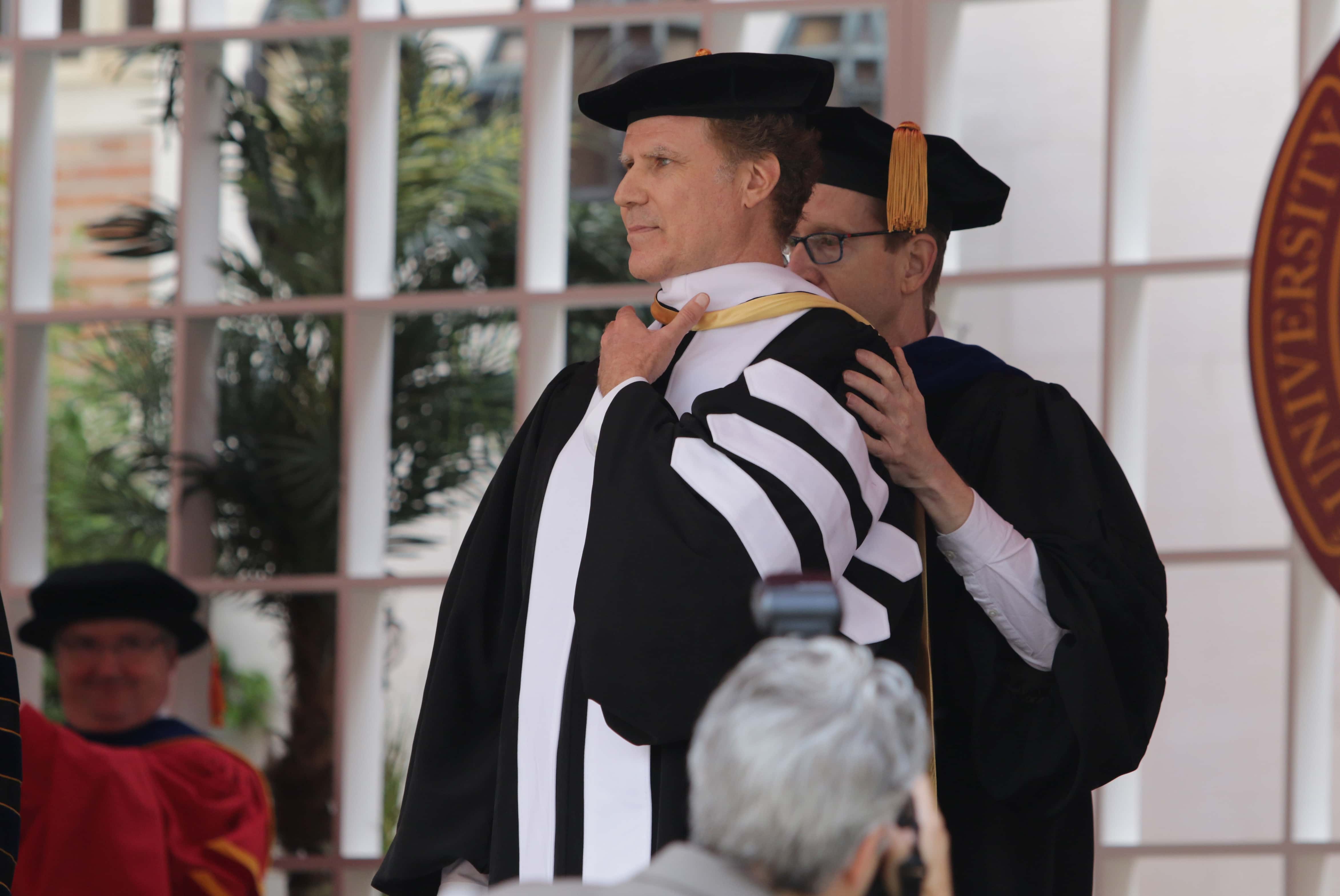 Actor Will Ferrell is presented with an Honorary Doctorate Degree