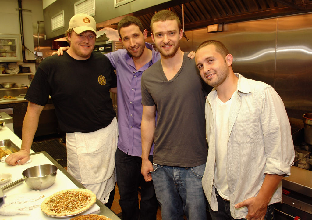 Executive Chef Mike Decker with Eytan Sugarman, Justin Timberlake and Trace Alaya during the grand opening of Southern Hospitality