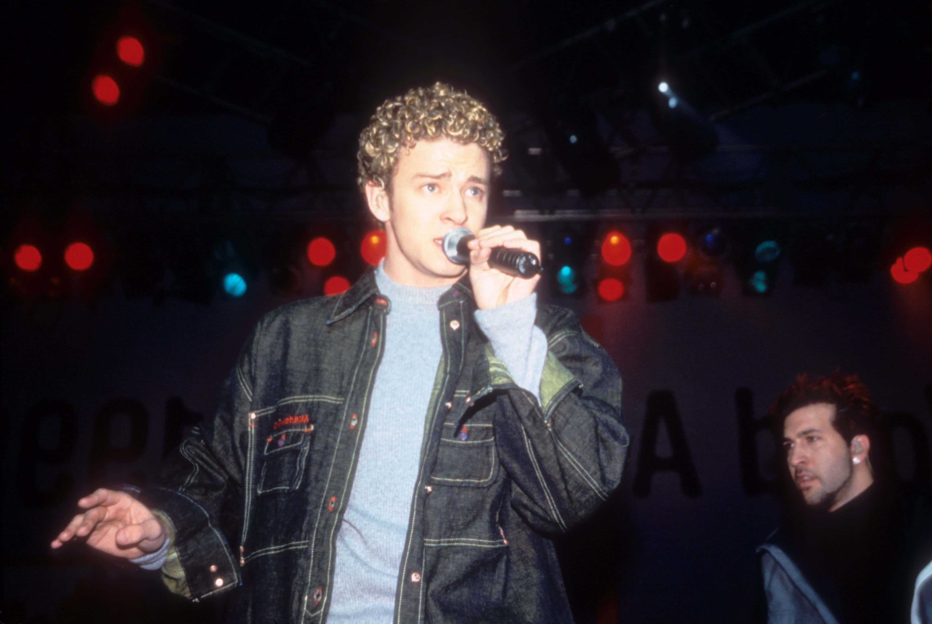 Justin Timberlake of N'Sync performing at the Beacon Theatre
