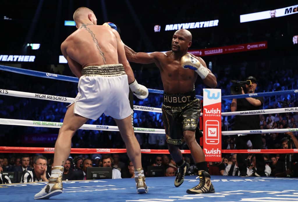 Floyd Mayweather Jr. vs. Conor McGregor match.