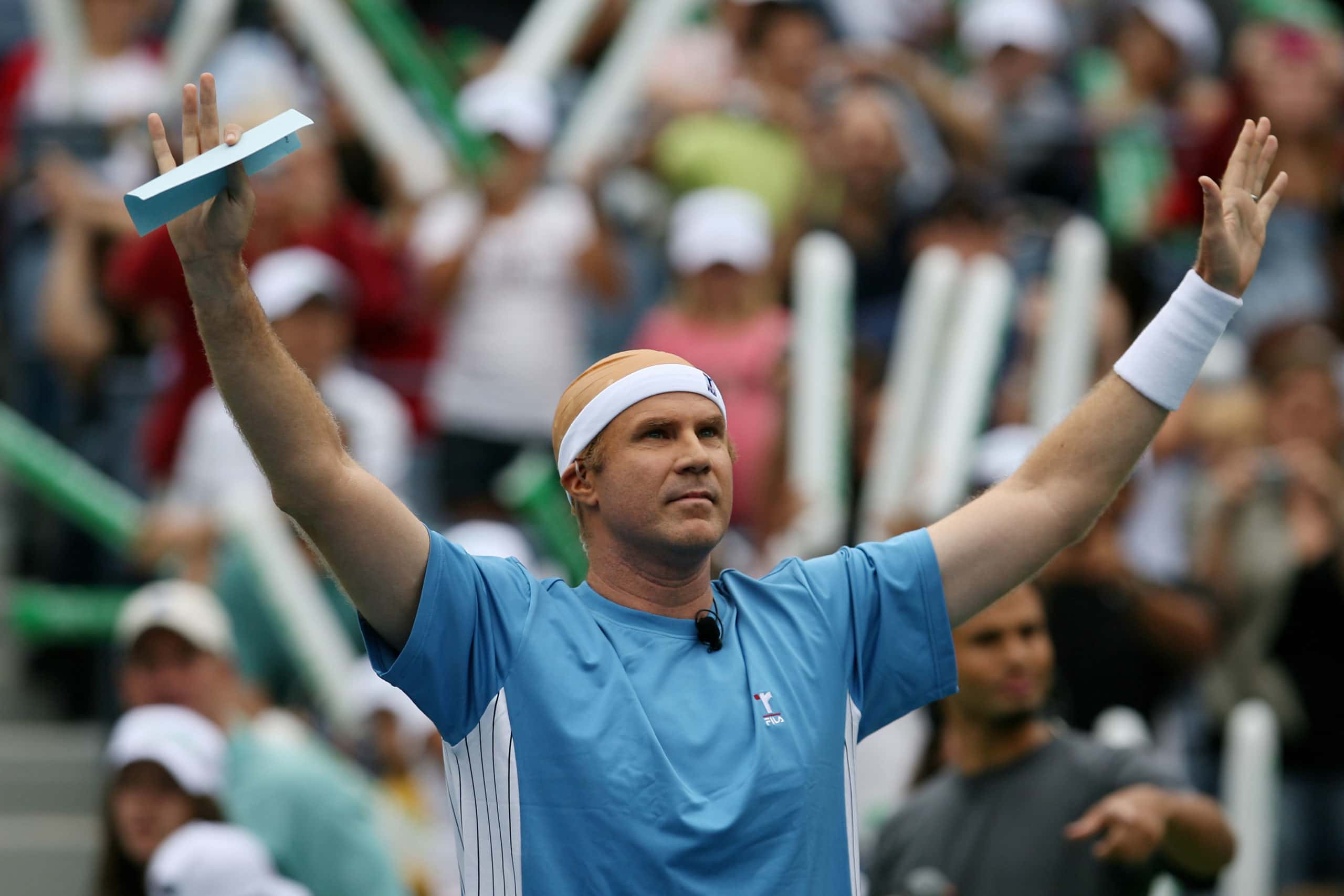Actor Will Ferrell reacts to the crowd during Arthur Ashe Kid's Day