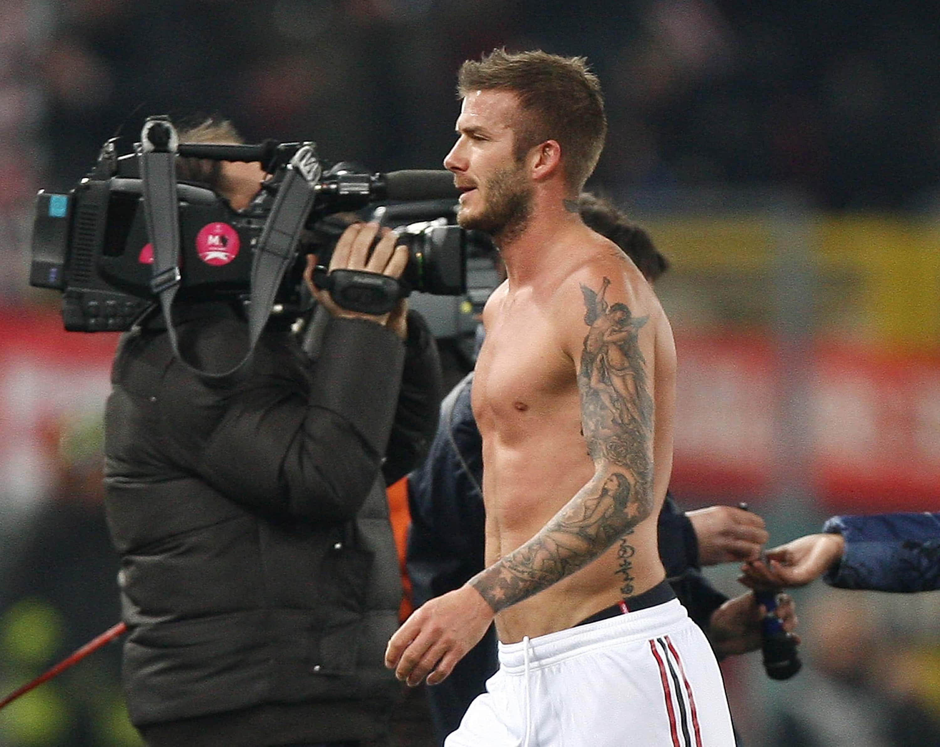 David Beckham of AC Milan leaves the field after the Serie A match between AS Roma and AC Milan