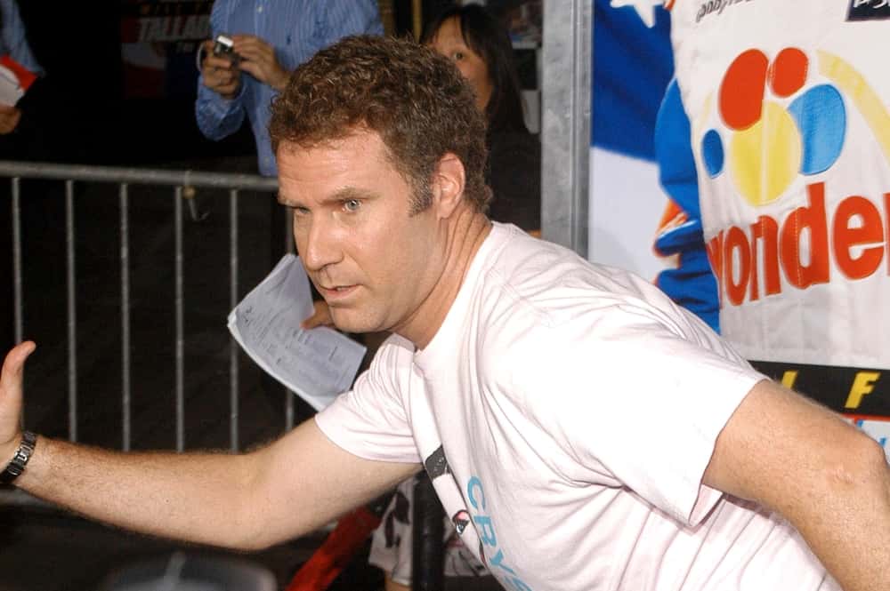 Will Ferrell in a white shirt