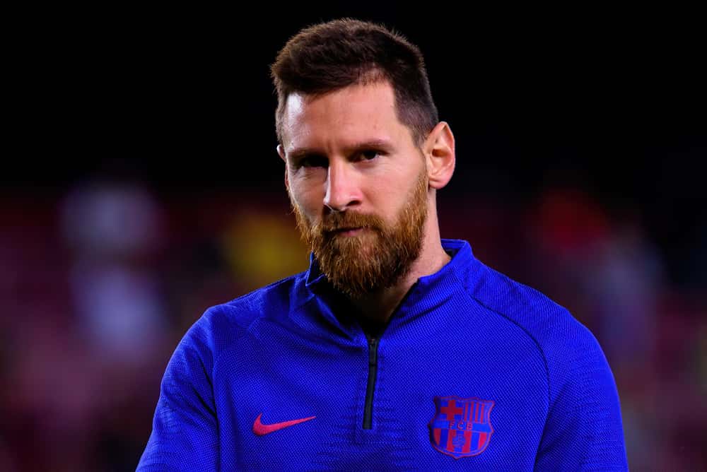 Lionel Messi playing at the La Liga match