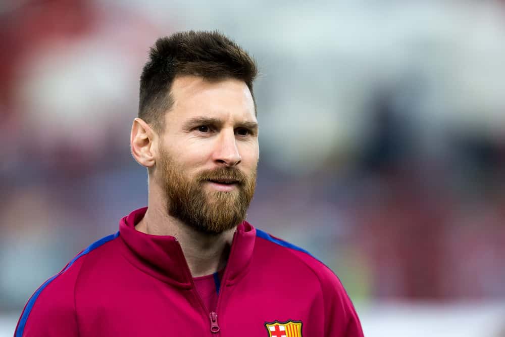Player of Barcelona Lionel Messi in uniform