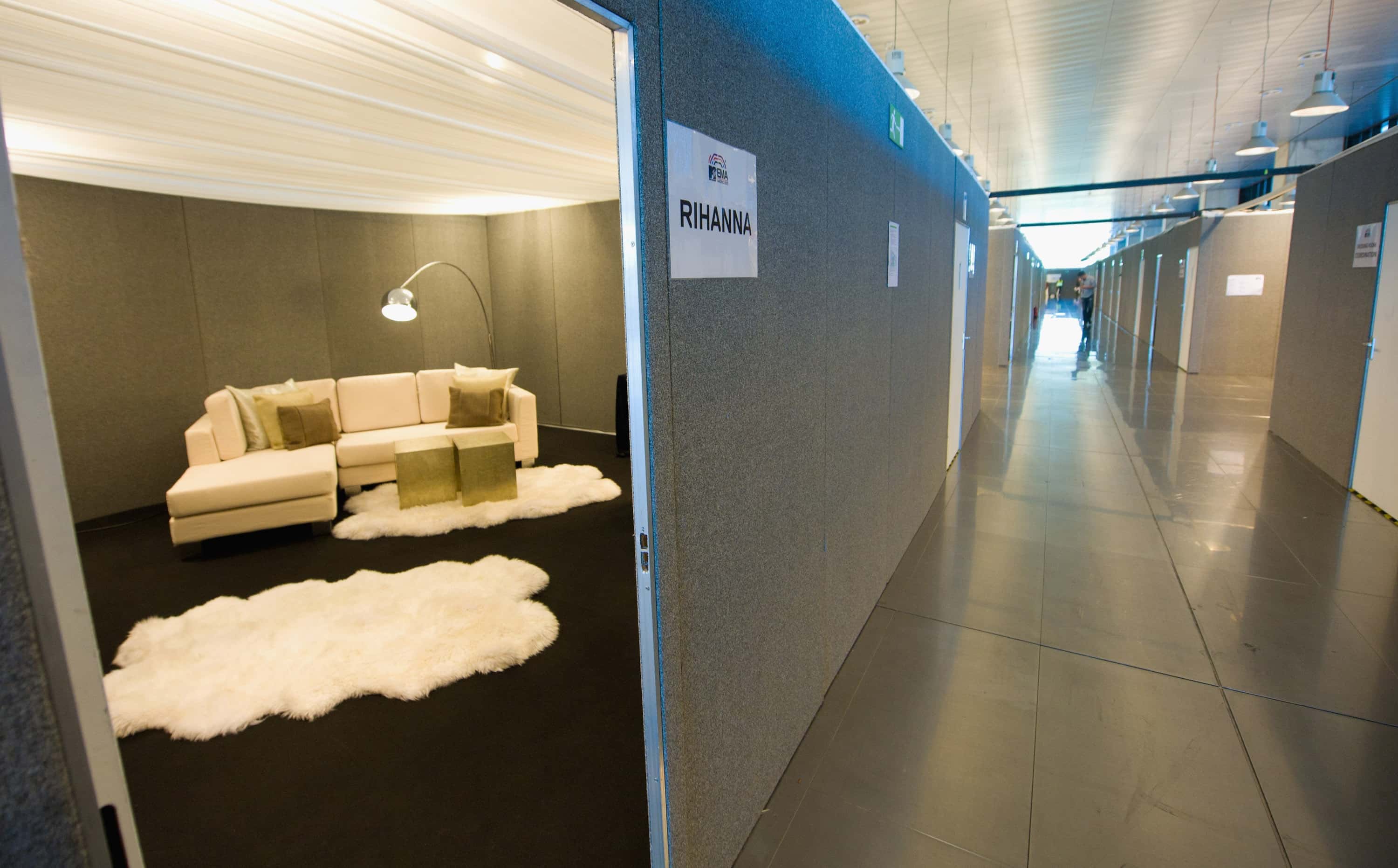 The dressing room for Rihanna