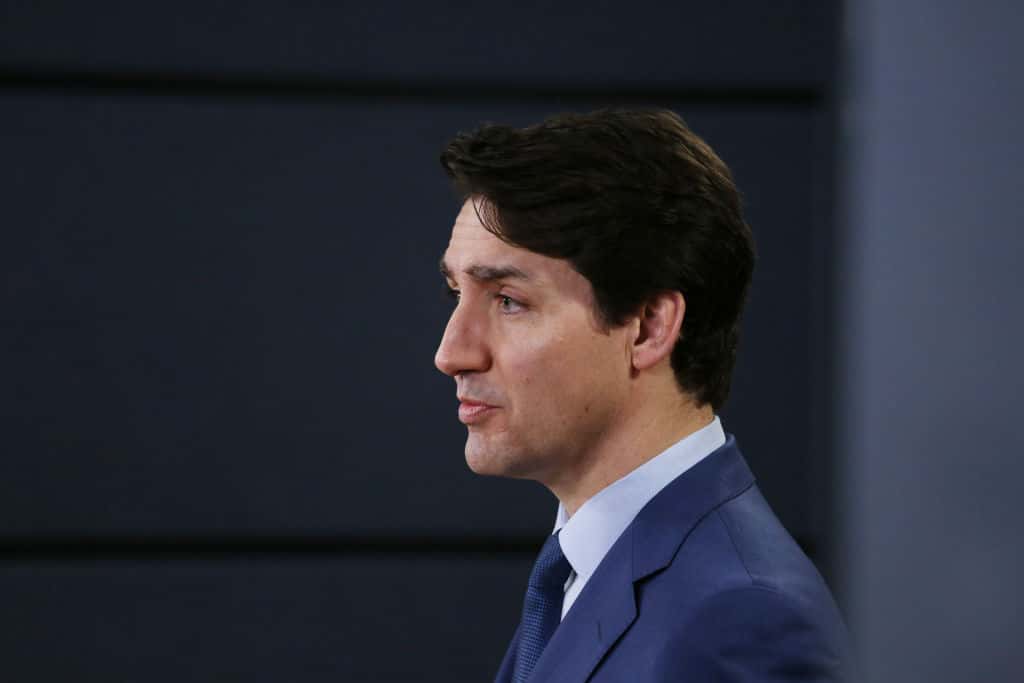 Justin Trudeau attends a news conference on March 7, 2019 in Ottawa, Canada