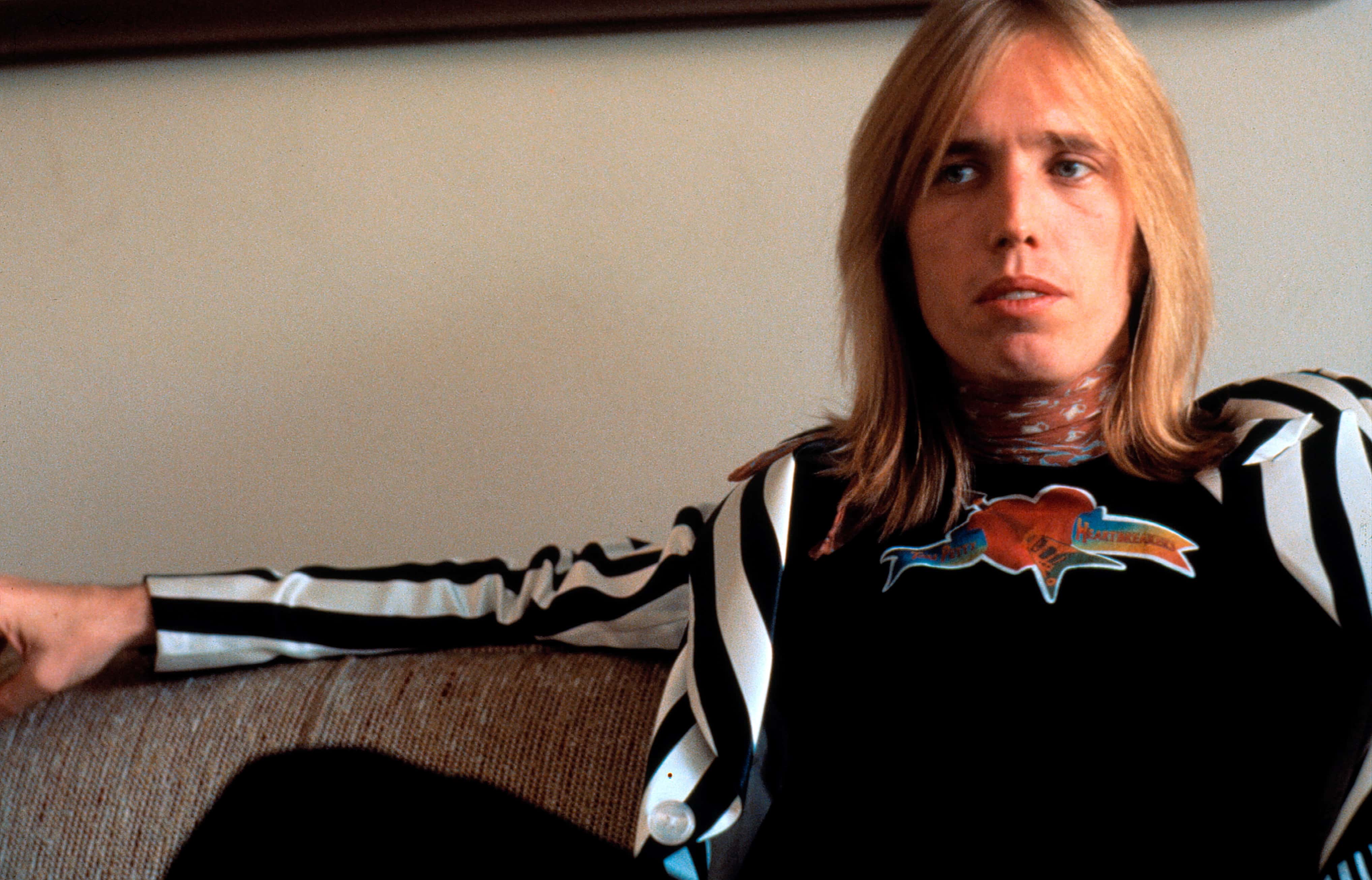 Tom Petty in striped jacket