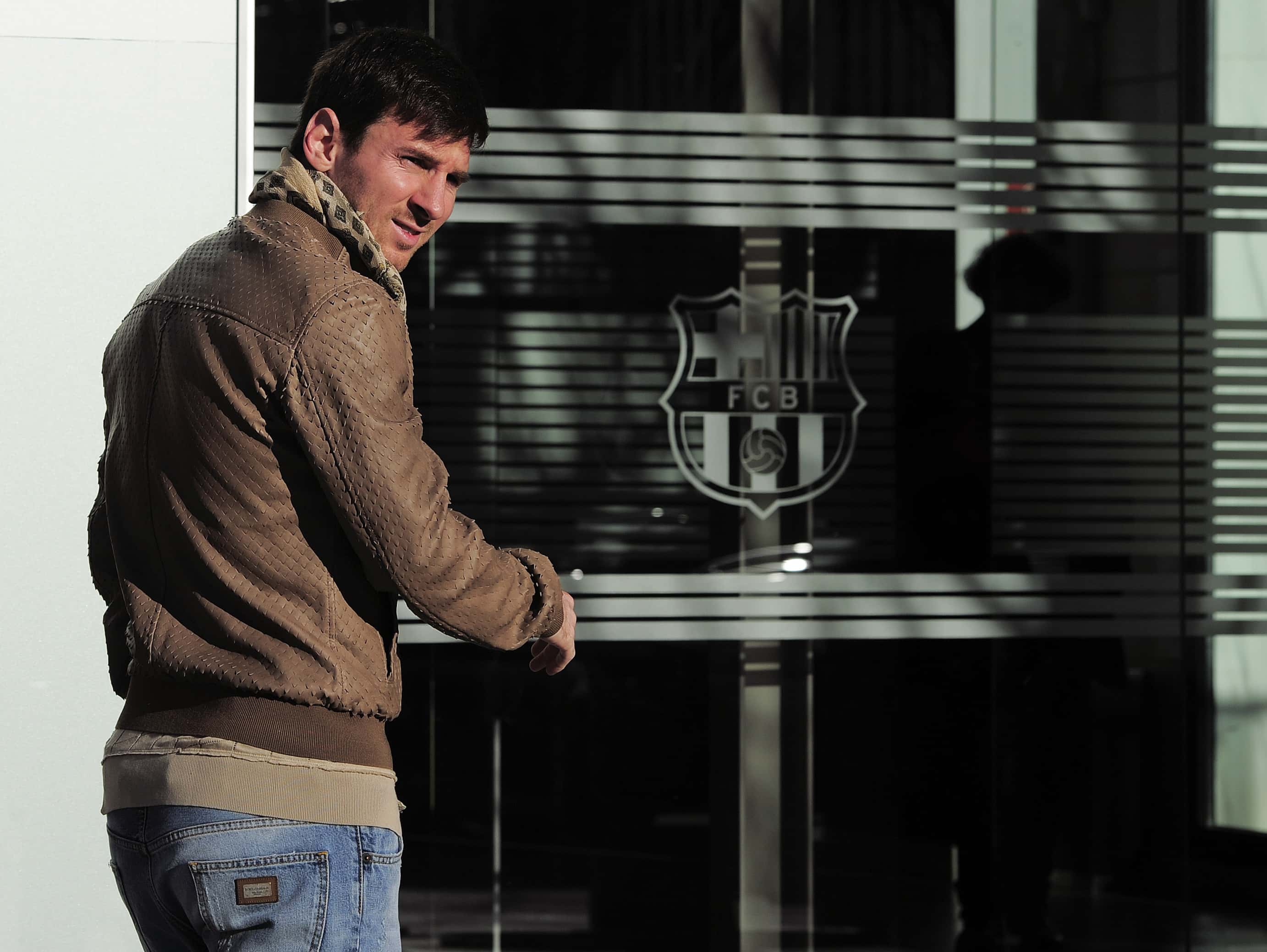 Lionel Messi at the Camp Nou stadium