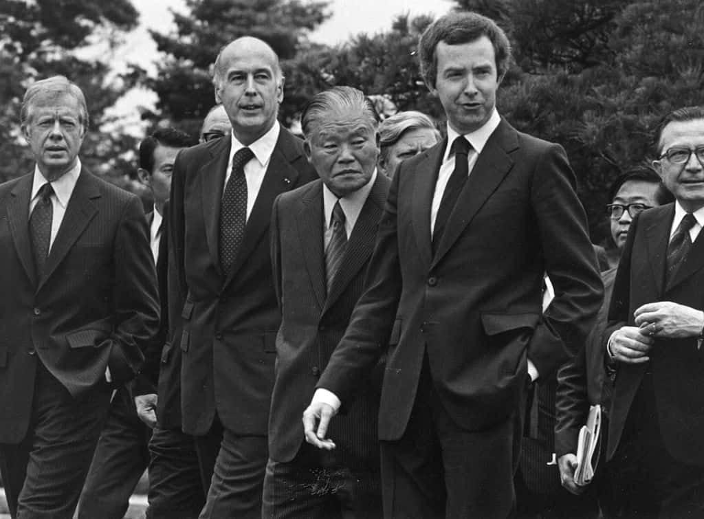 Canadian Prime Minister Joe Clark at the Group of Seven Industrial Countries meeting in Tokyo