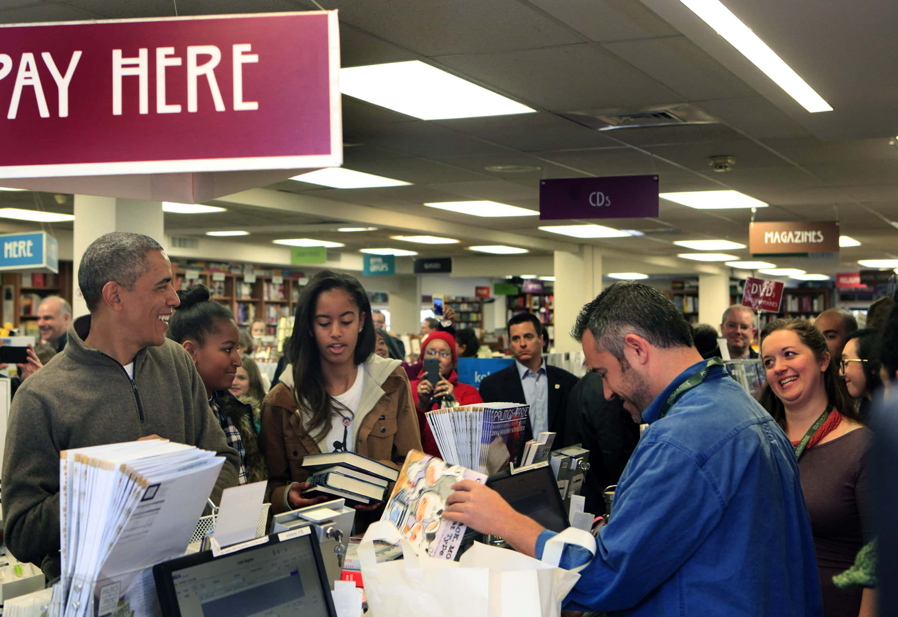 Obama Visits Local Bookstore On Small Business Saturday