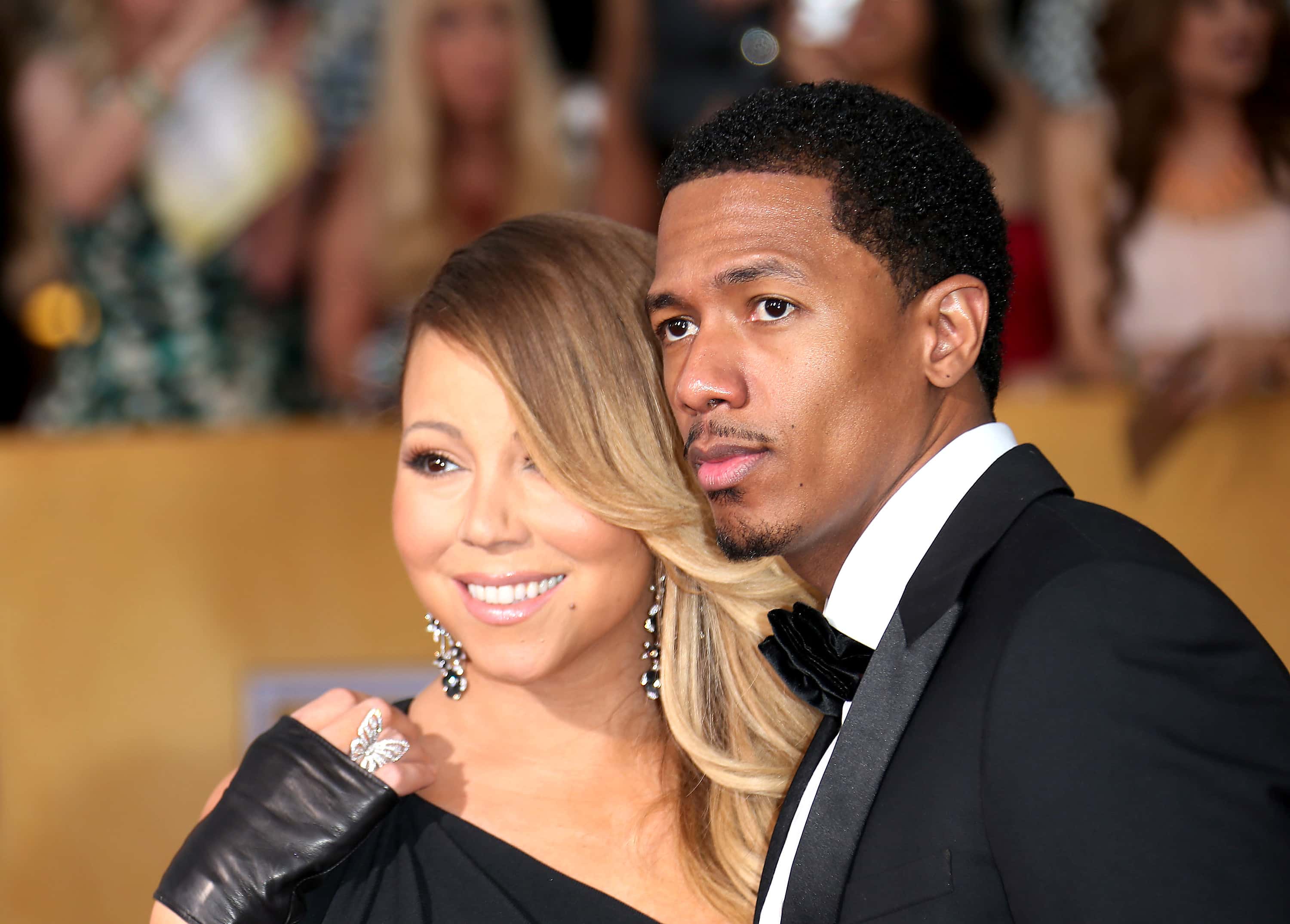 Mariah Carey and Nick Cannon arrive at the 20th Annual Screen Actors Guild Awards