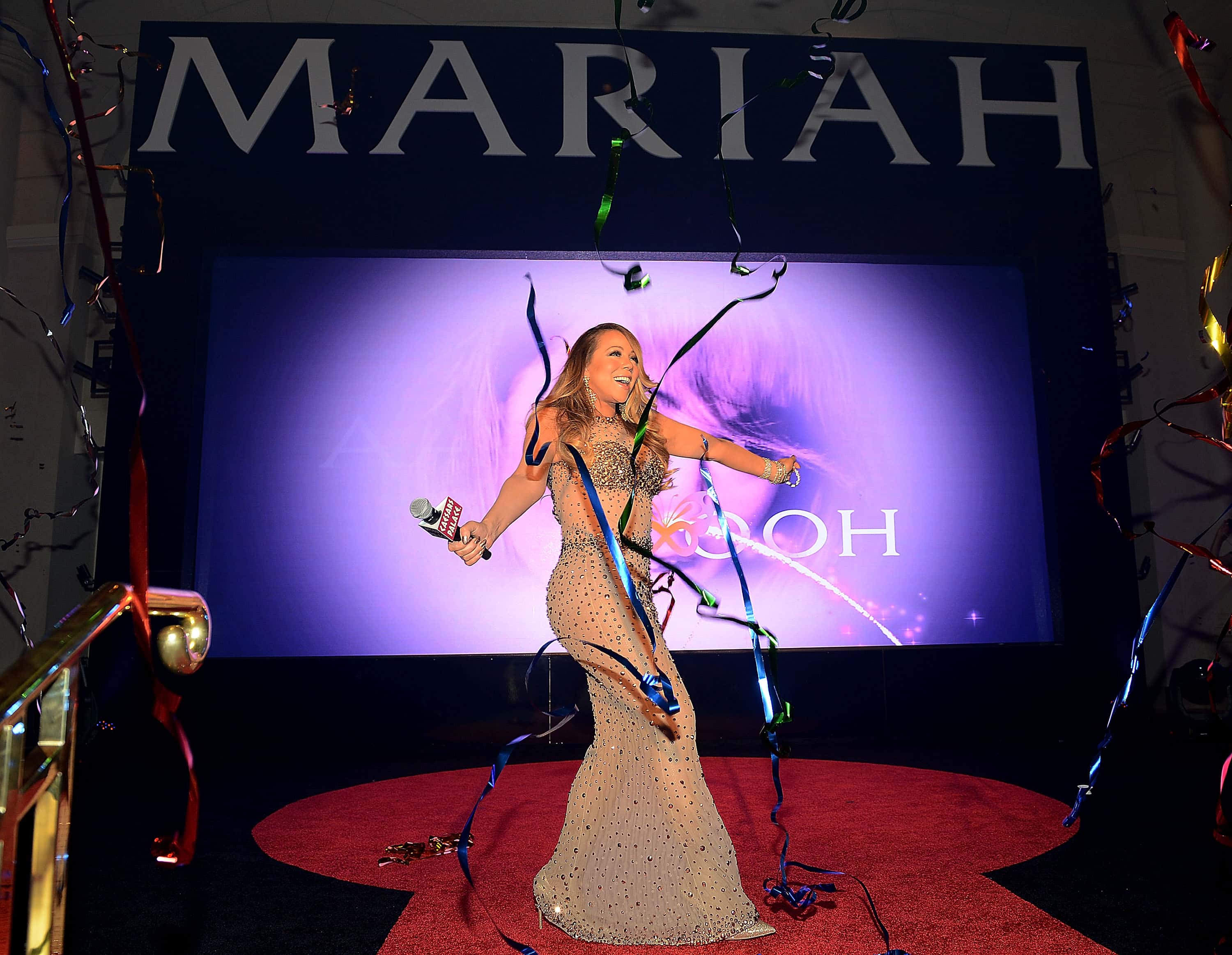 Mariah Carey celebrates her official arrival at Caesars Palace