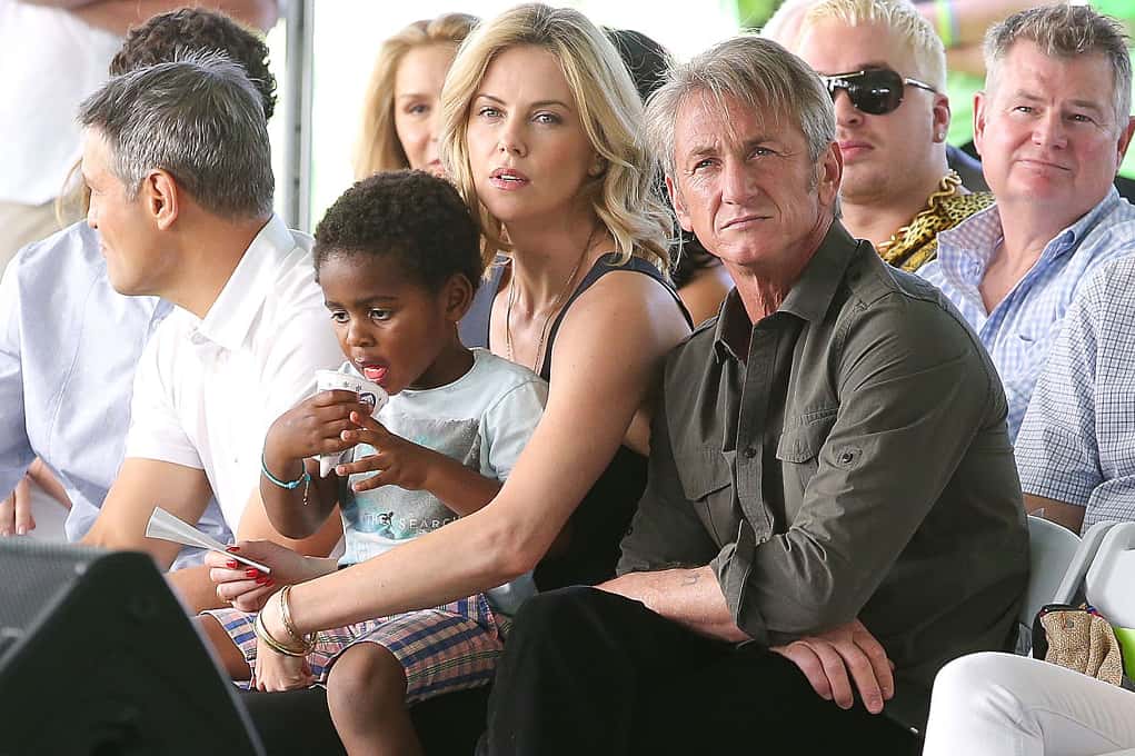 Charlize Theron with her son, Jackson Theron, and actor Sean Penn