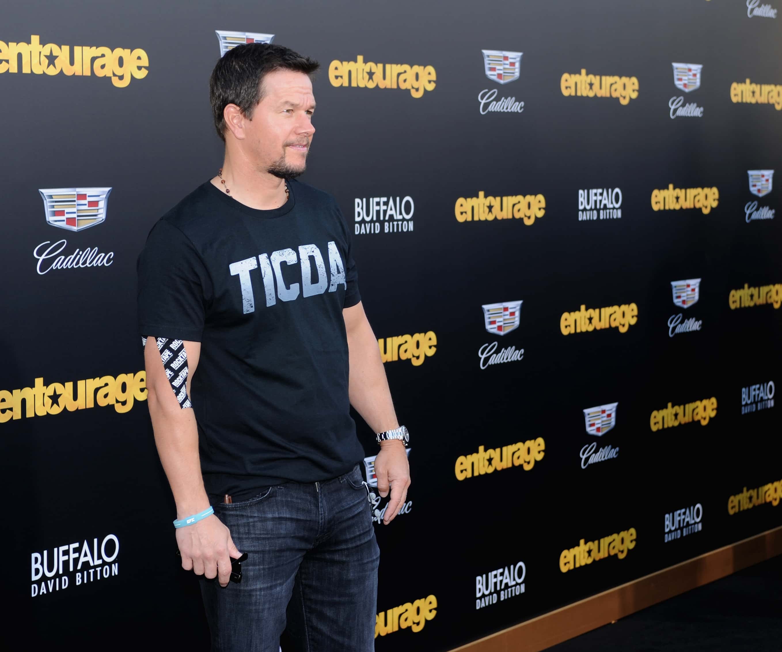 Producer Mark Wahlberg attends the premiere of ENTOURAGE