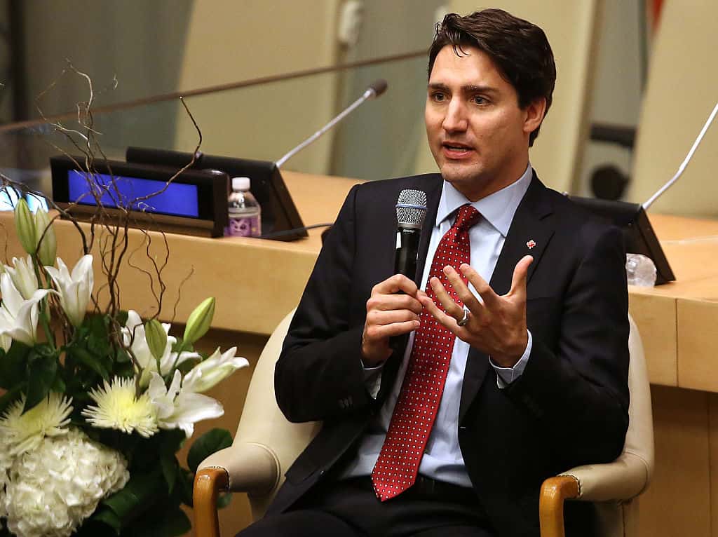 Canadian Prime Minister Justin Trudeau attends a meeting on women and gender equality at the United Nations headquarters