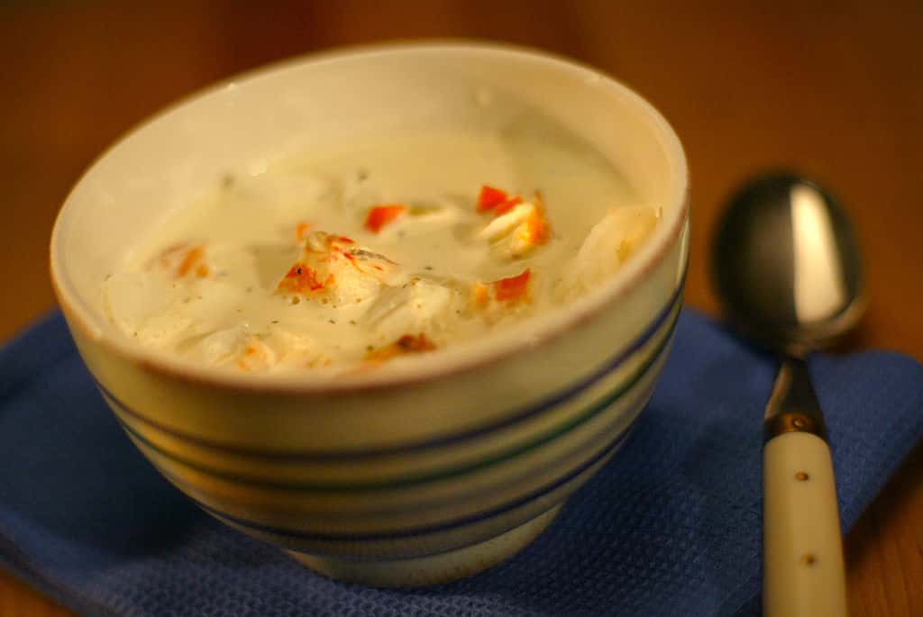 Studio photos of Lobster Chowder.