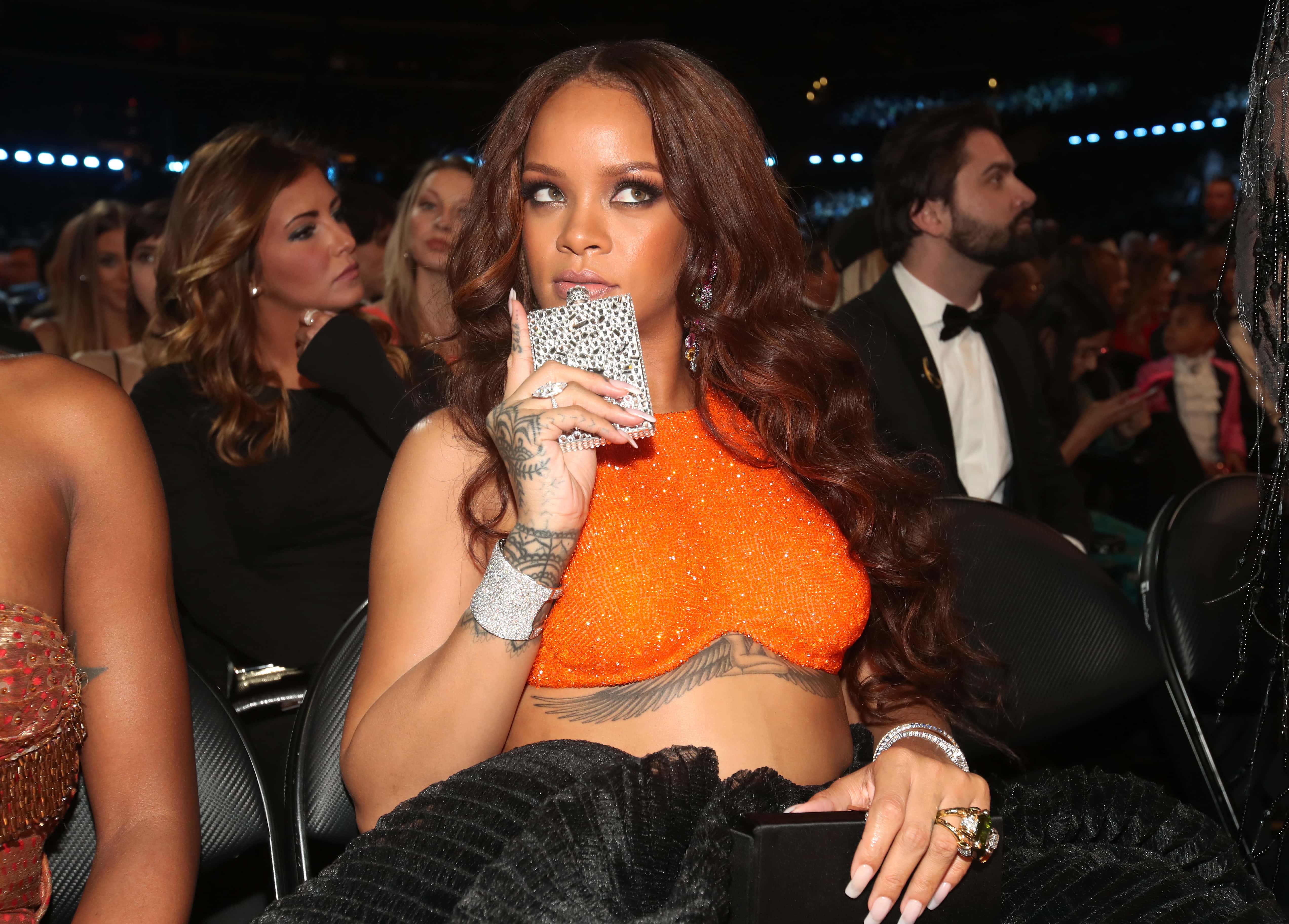 Singer Rihanna during The 59th GRAMMY Awards at STAPLES Center on February 12, 2017 in Los Angeles