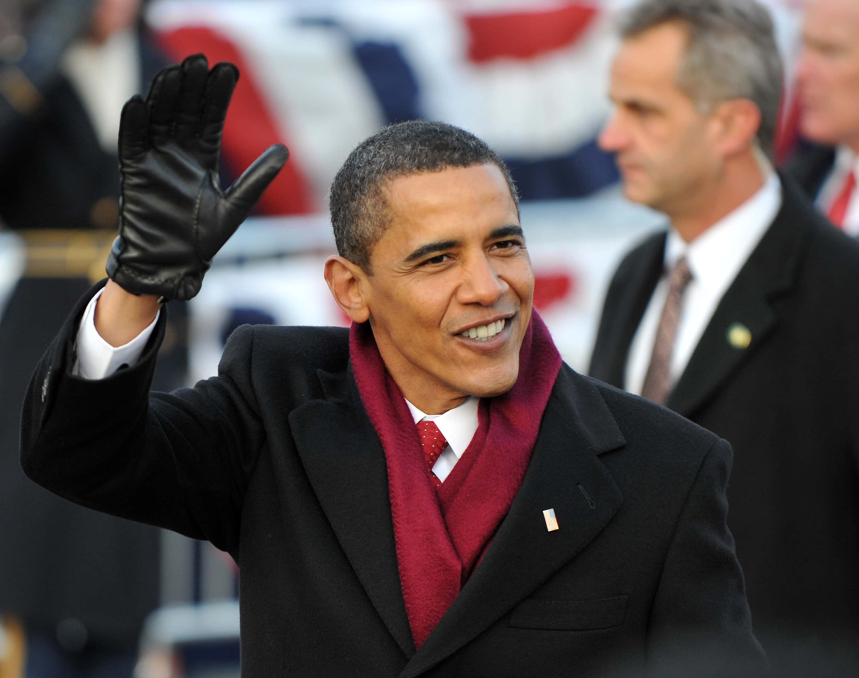 President Barack Obama walks in the Inaugural Parade on January 20, 2009 in Washington, DC.