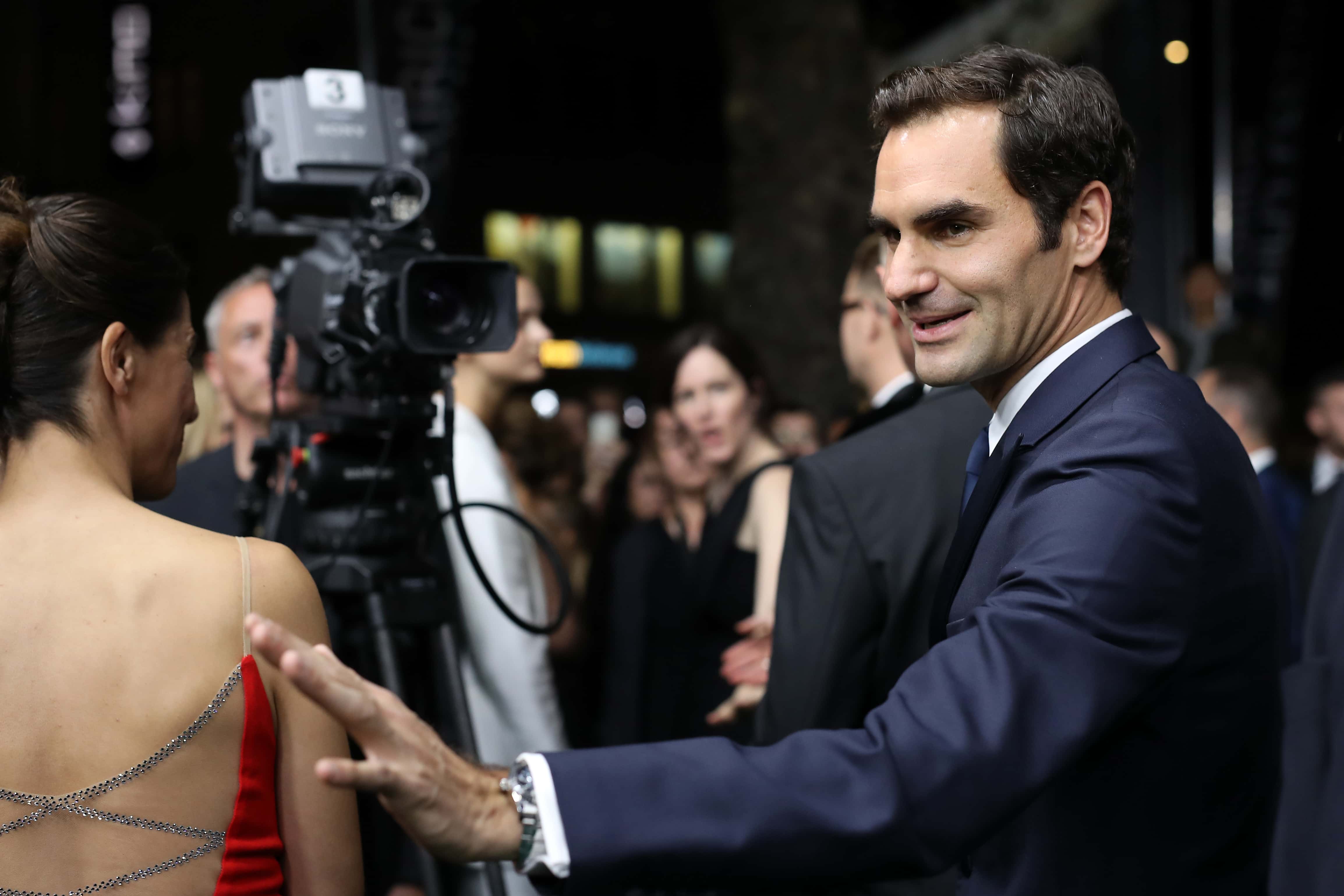 Roger Federer attends the opening ceremony and 'Borg vs. McEnroe' premiere