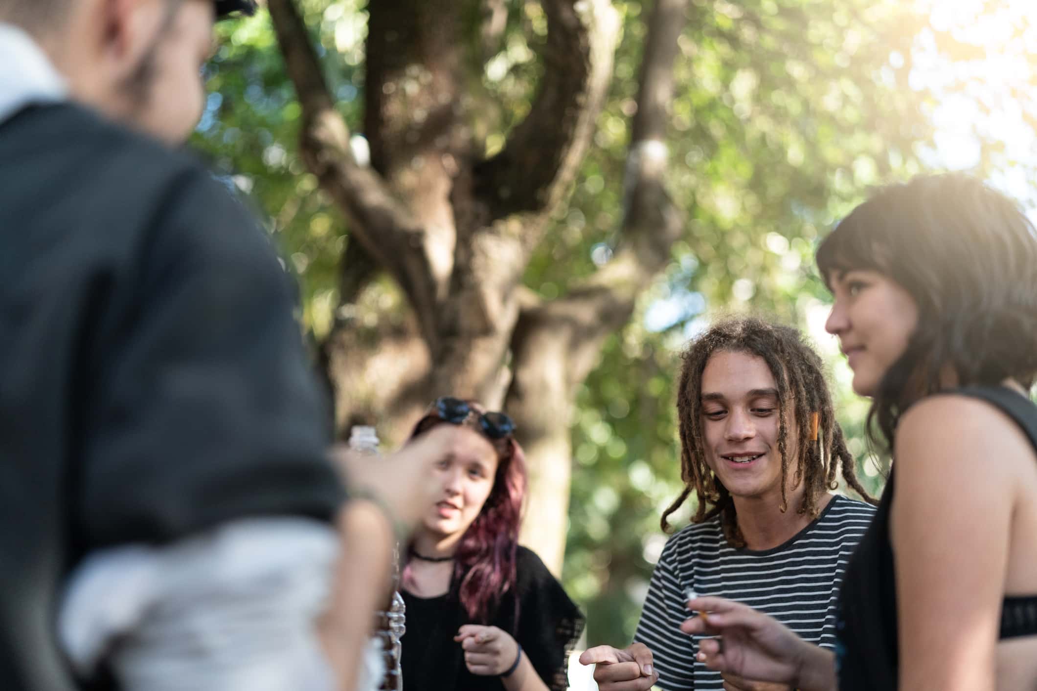 Friends Having Fun at Park.