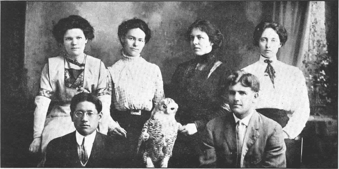 Alan L. Hart, pictured with group of people