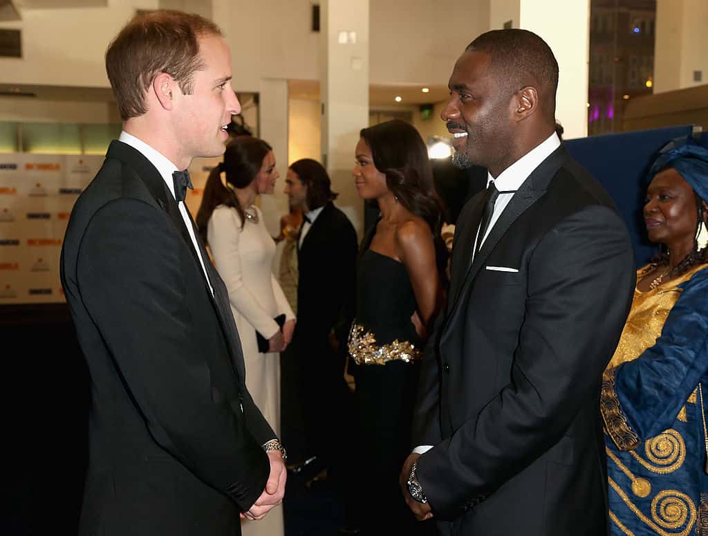 Prince William, Duke of Cambridge meets actor Idris Elba