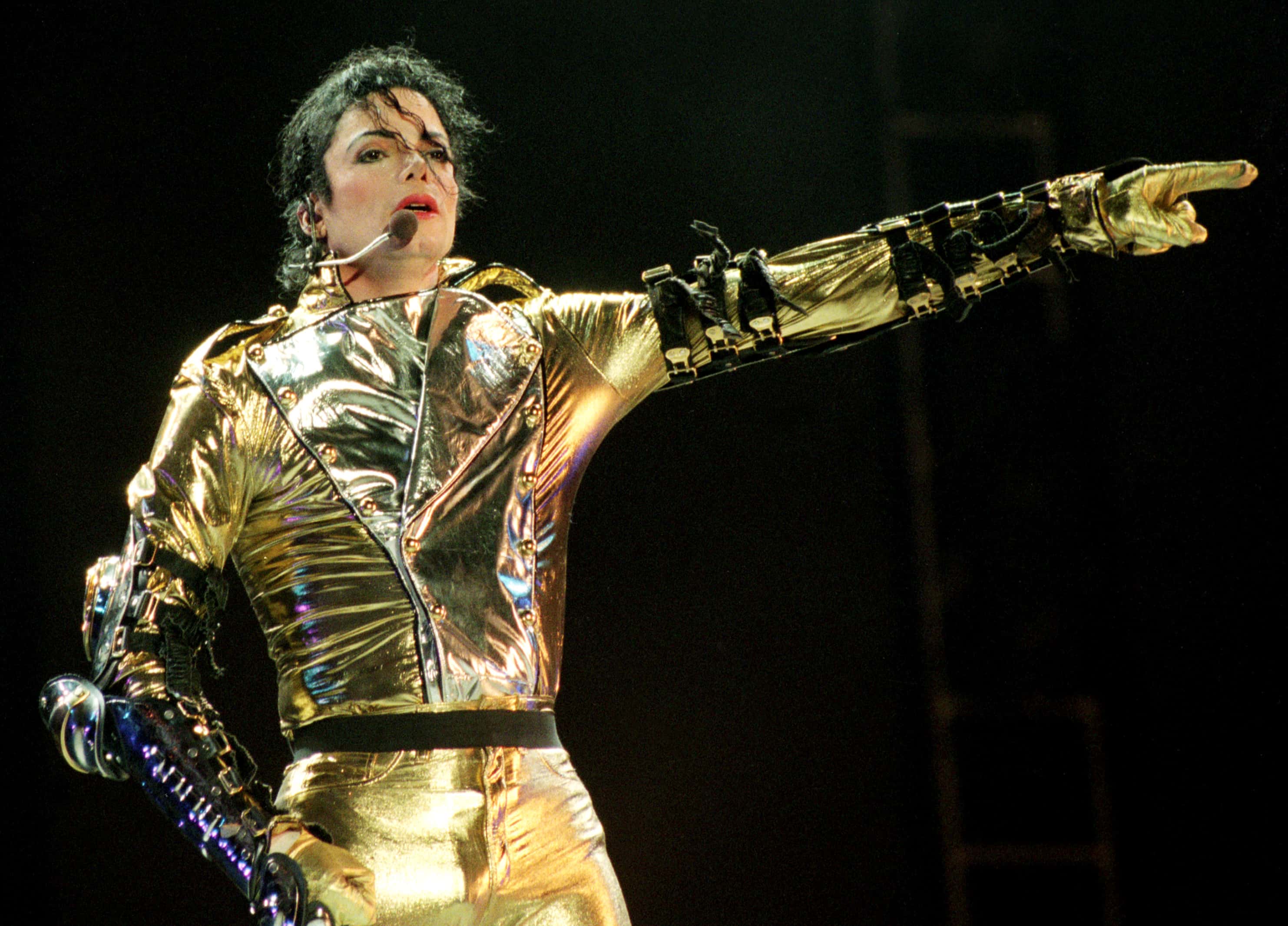 Michael Jackson performs on stage during is 