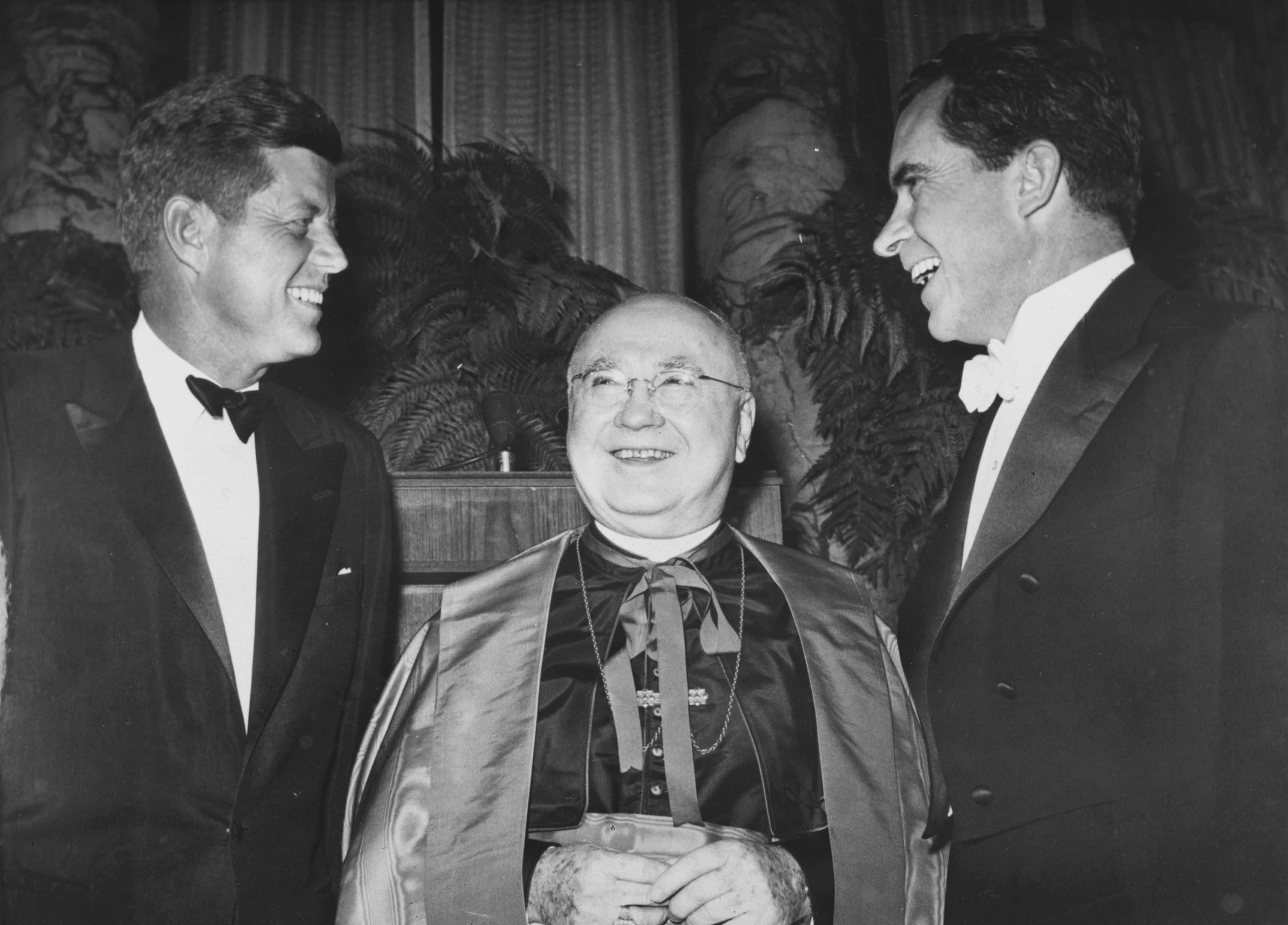John F. Kennedy, Francis Spellman and Richard Nixon