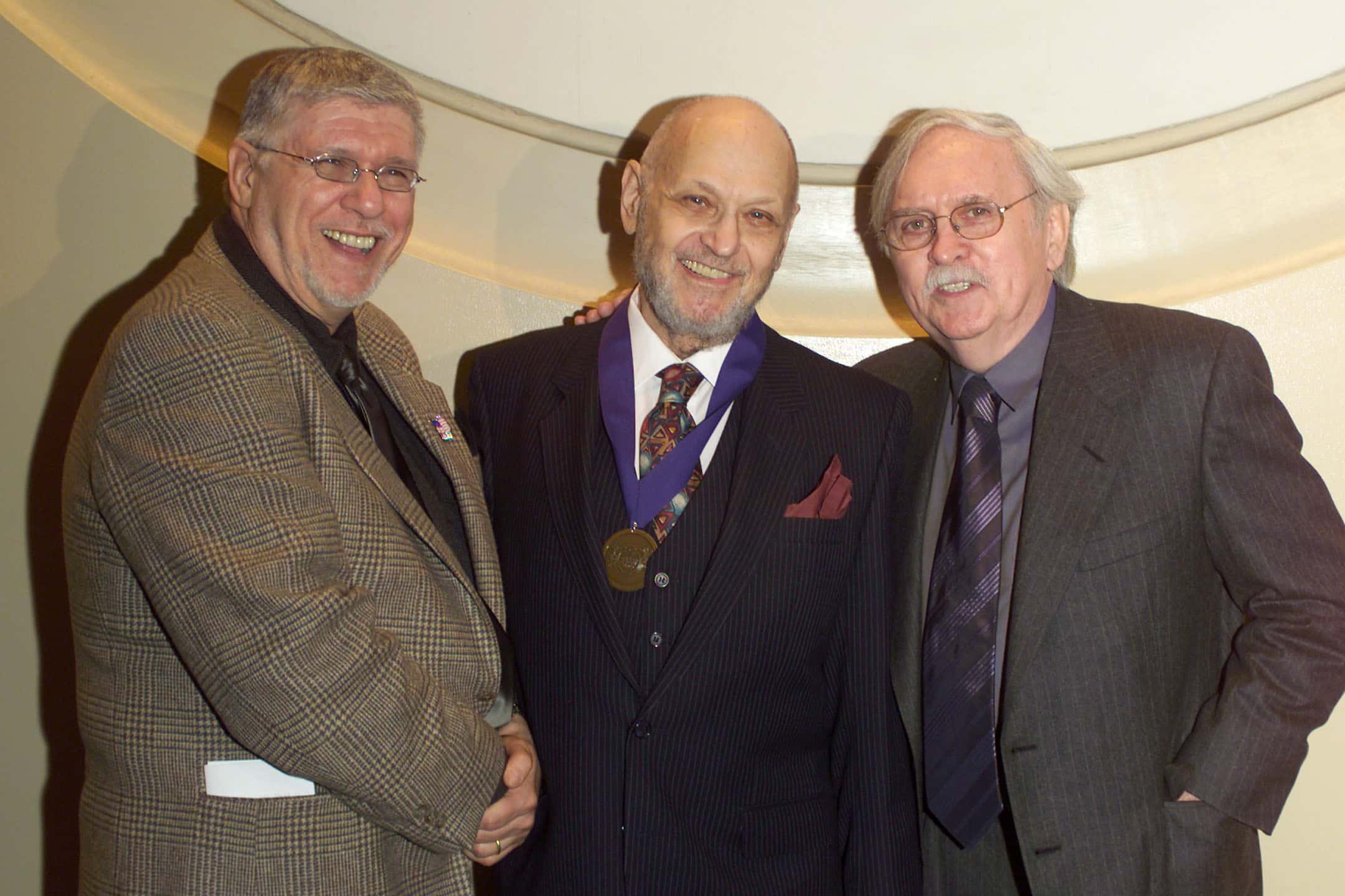 GettyImages-2244686 Martin Charnin, Charles Strouse, and Tomas Meehan