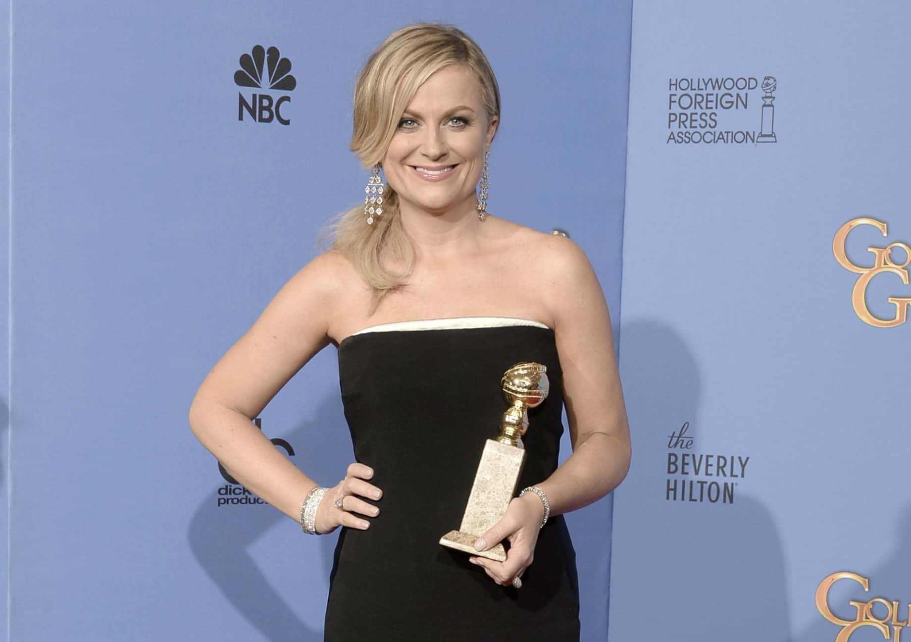 Actress Amy Poehler, winner of Best Actress in a Television Series - Musical or Comedy for 'Parks and Recreation,'