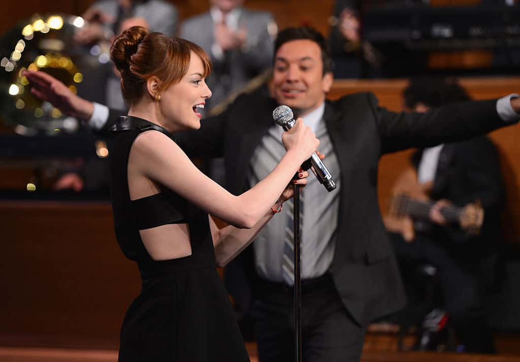 Emma Stone and Jimmy Fallon